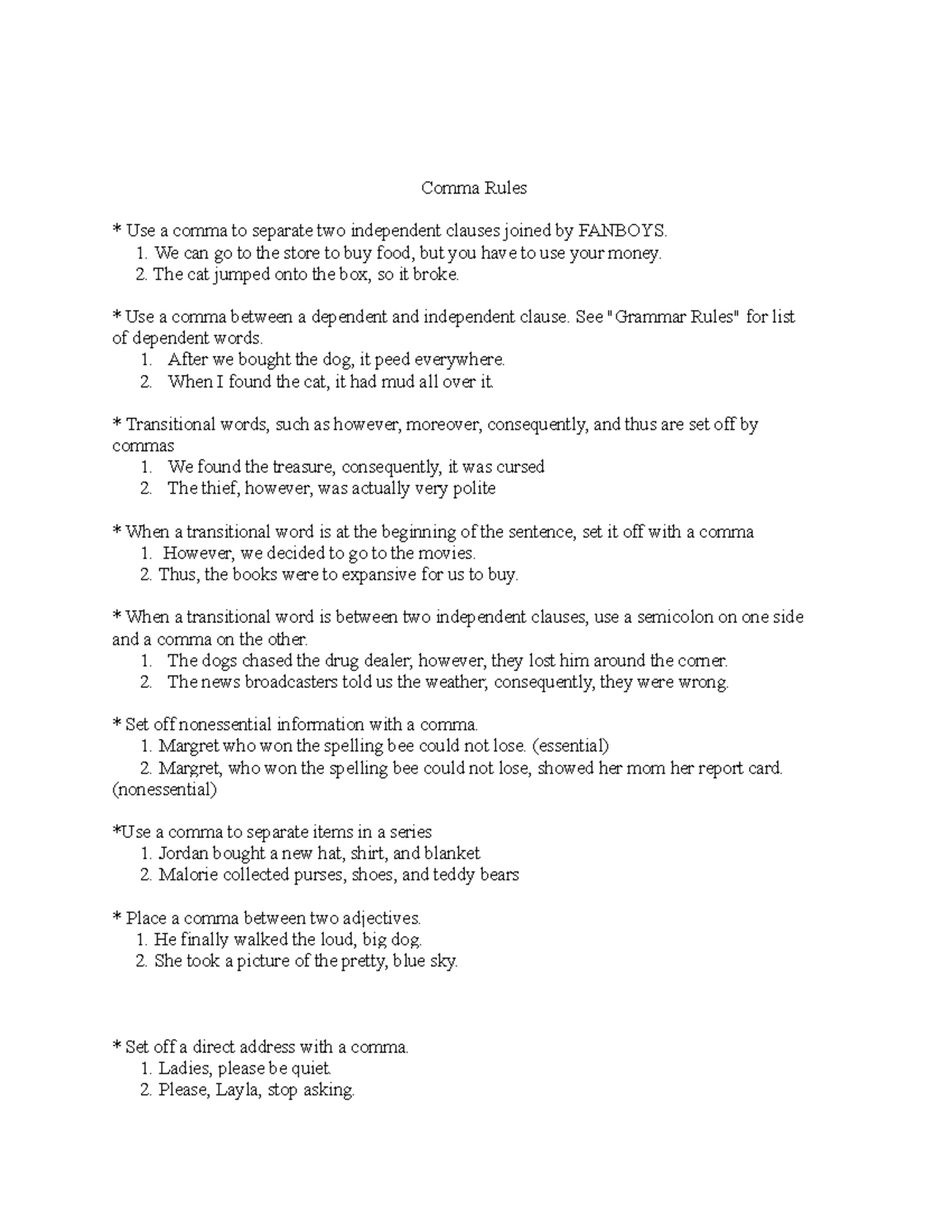 Comma To Separate Two Independent Clauses