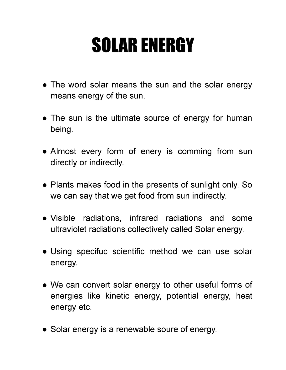 Solar Energy - SOLAR ENERGY The word solar means the sun and the solar ...