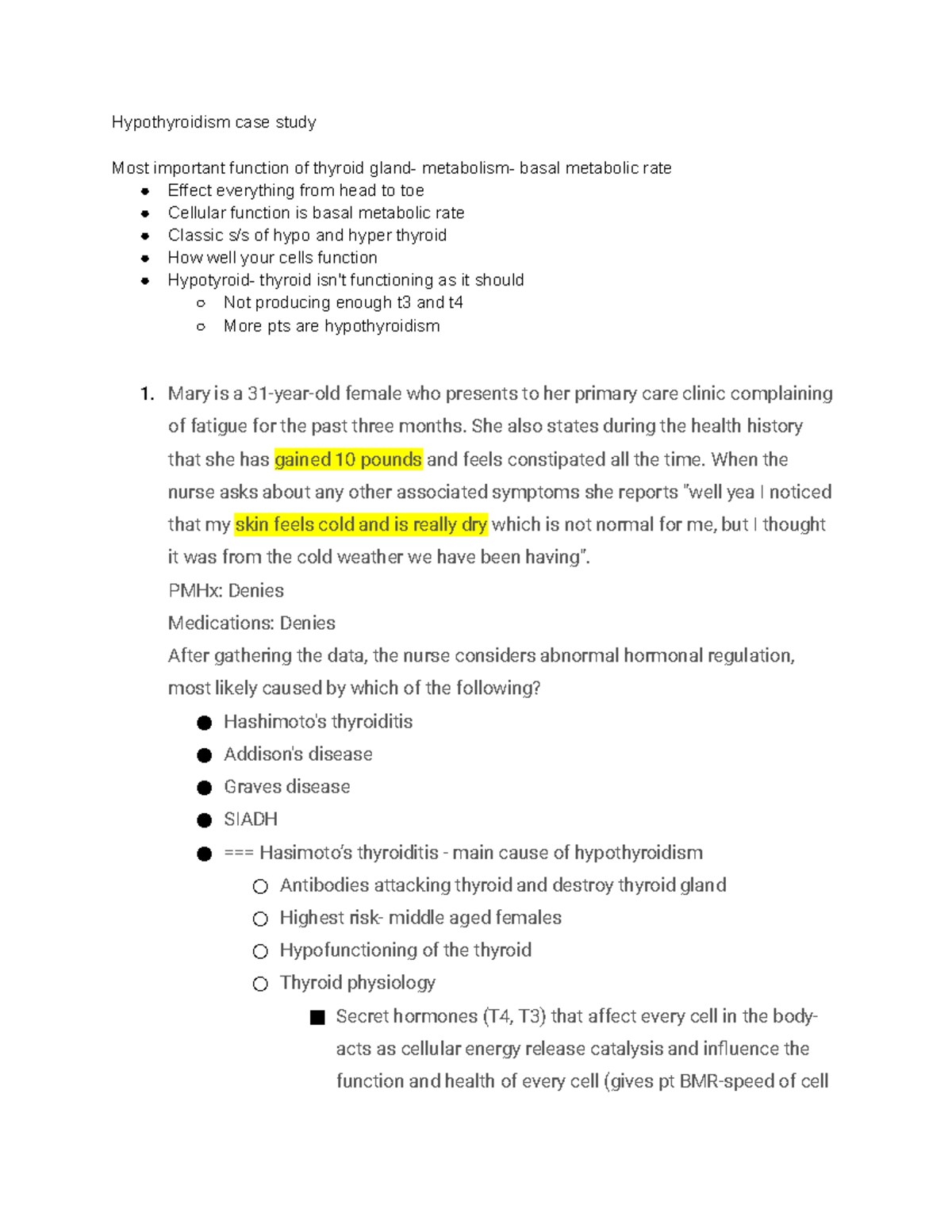 hypothyroidism case study