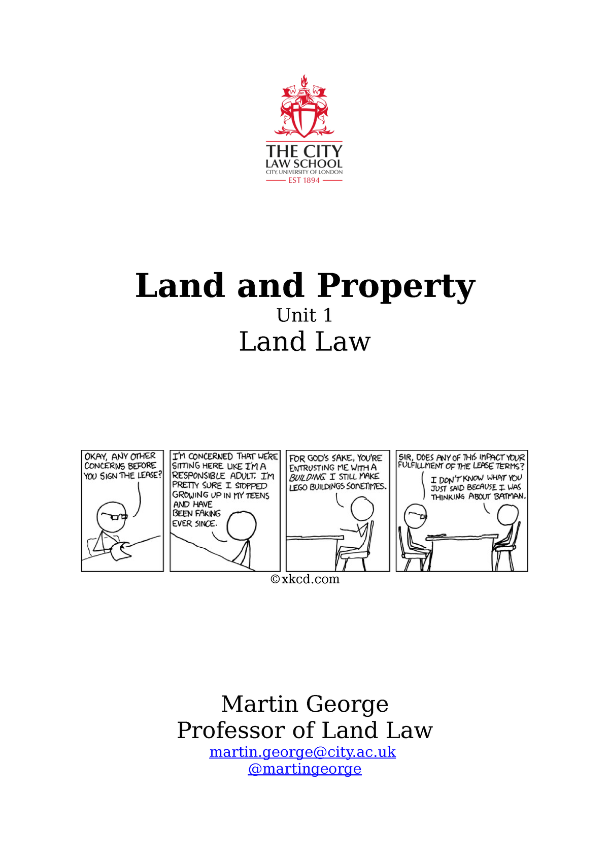 Land And Property - Foundations Of Land Law - Land And Property Unit 1 ...