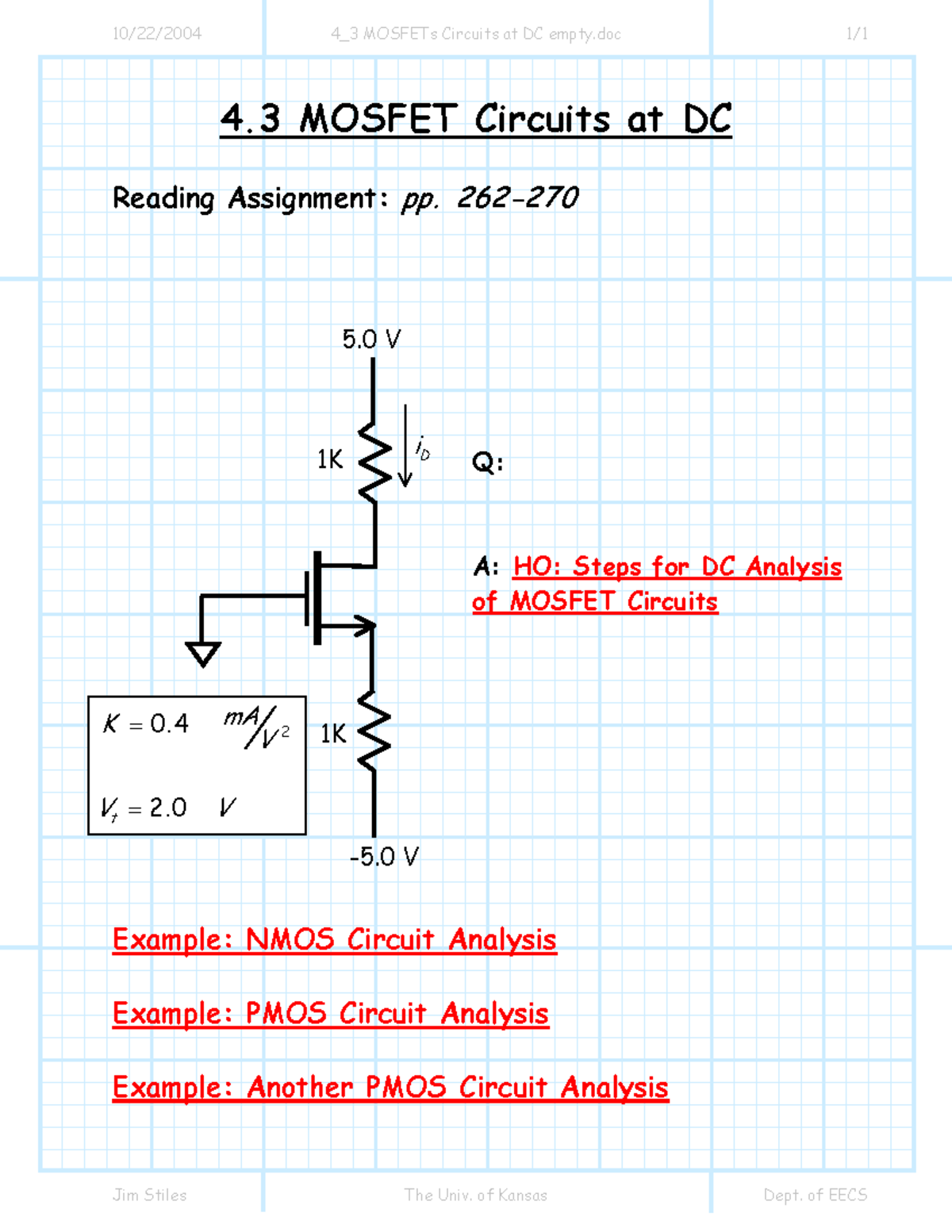 Section 4 3 Mosfet Circuits at DC package - 10/22/2004 4_3 MOSFETs ...