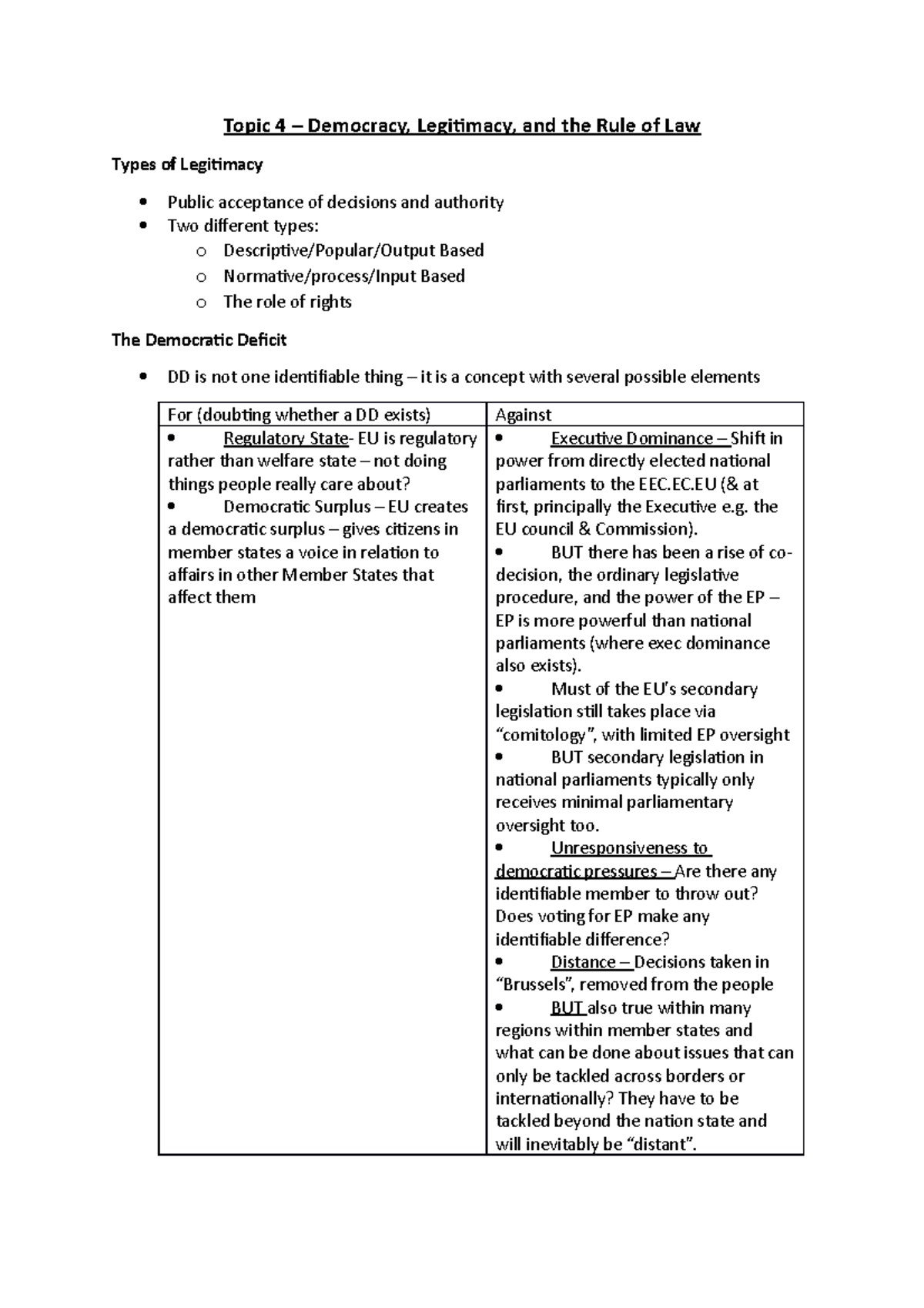 4 Democracy, Legitimacy, and the Rule of Law - EC (& at first ...