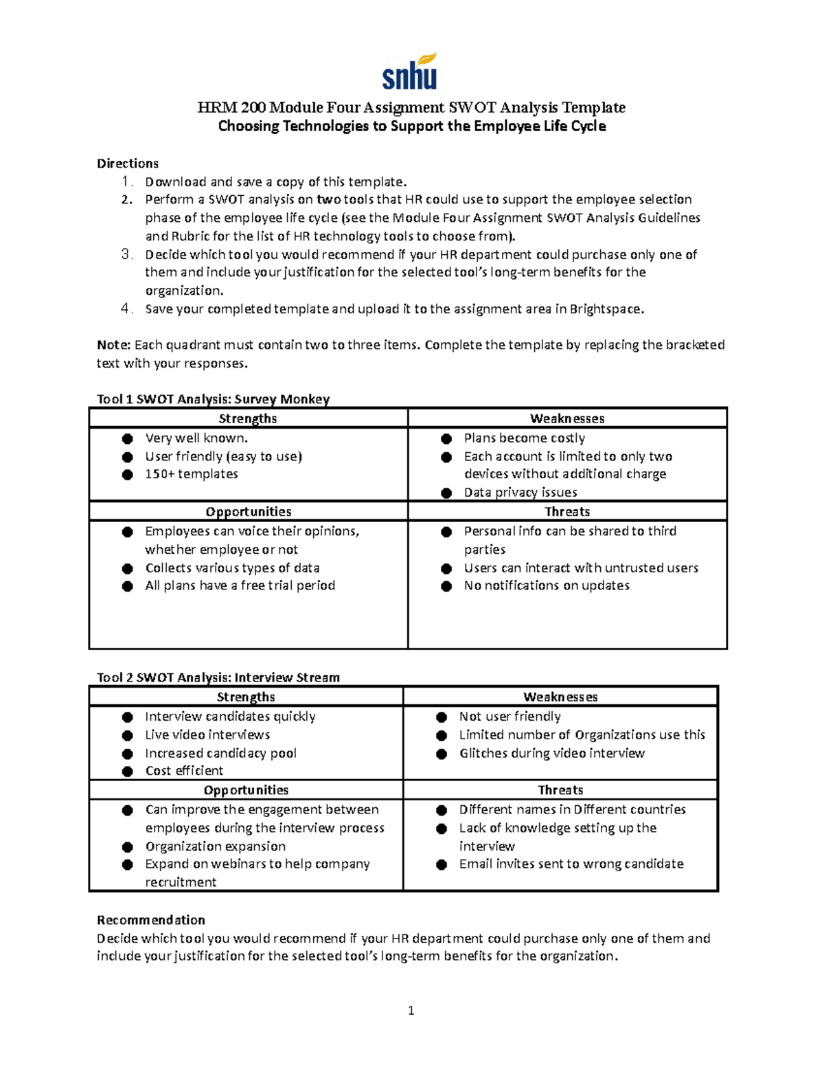 hrm 200 case application assignment