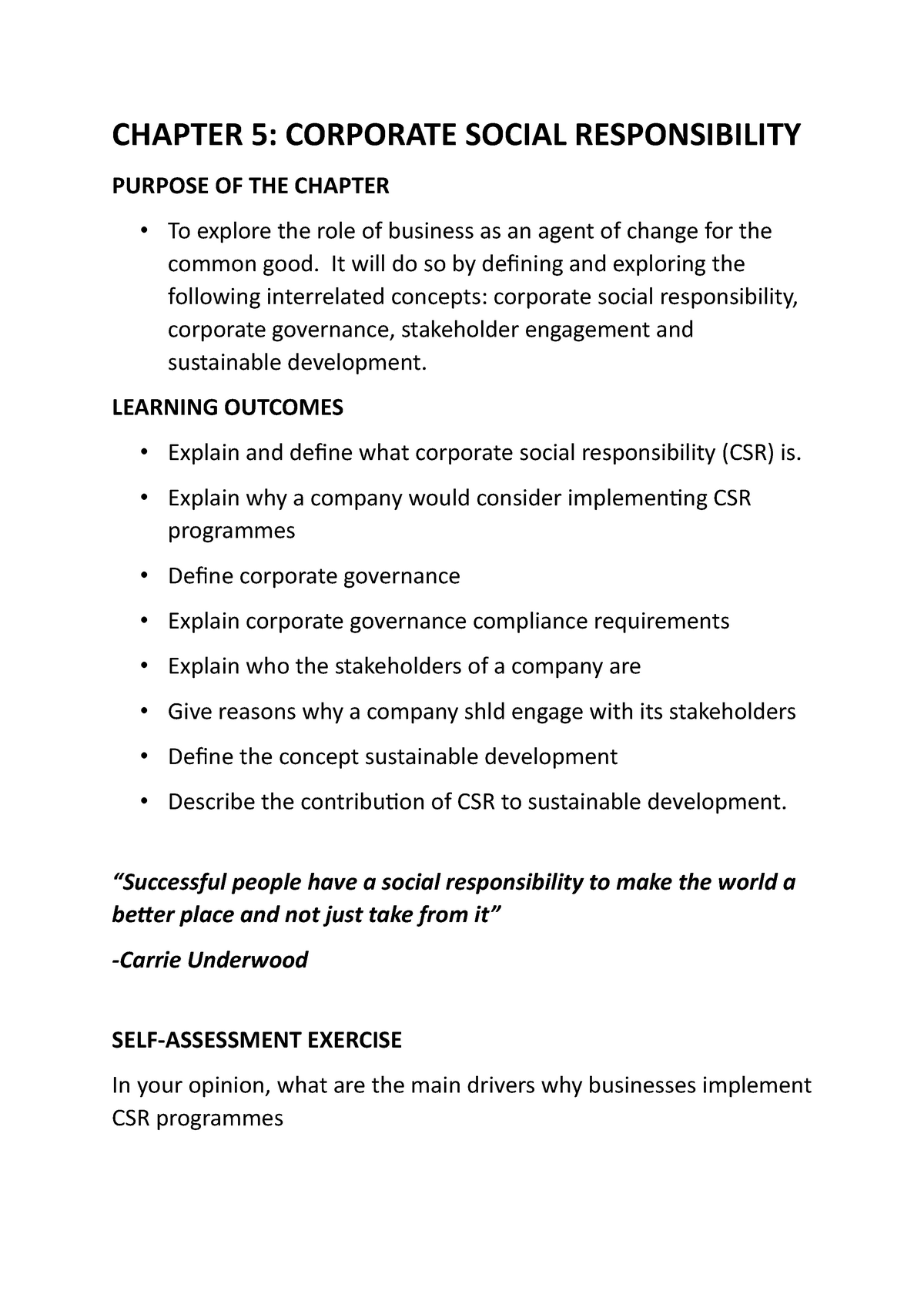 write essay on corporate social responsibility