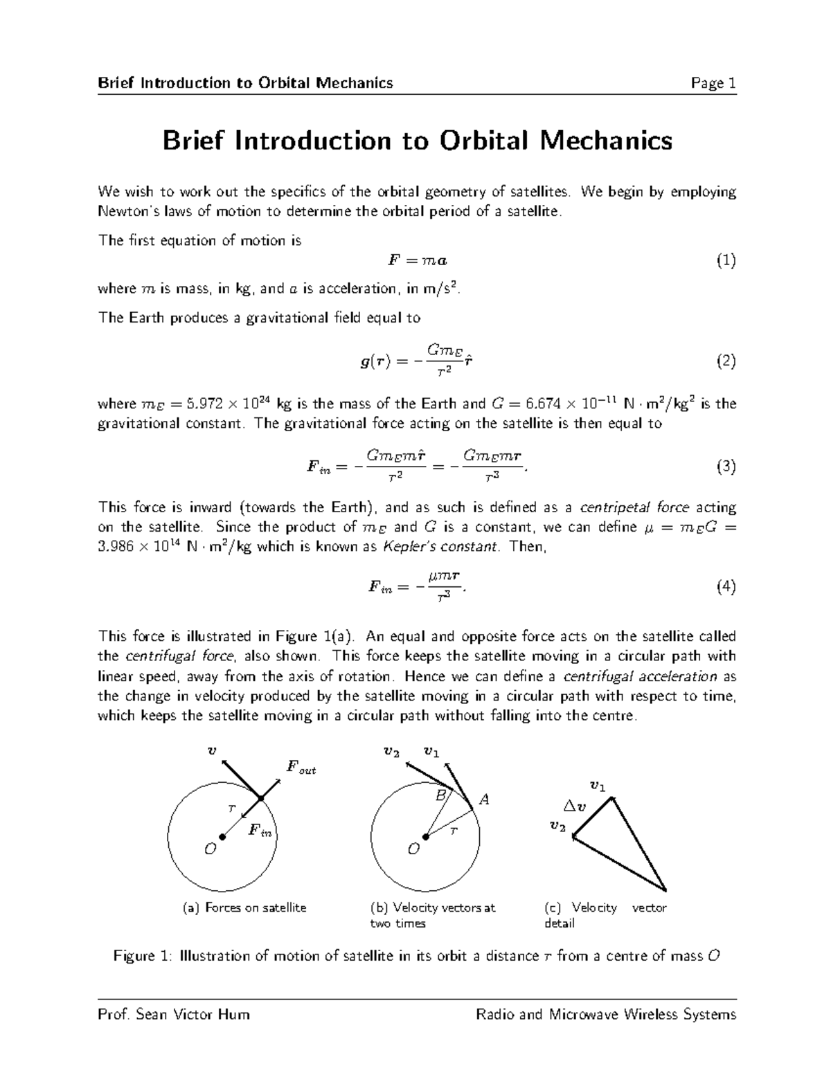Orbital Mechanics - gfgtgfgtx - Brief Introduction to Orbital Mechanics ...