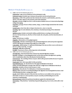 F21 Module 4 Study Guide Key - Module 4 Study Guide (Chapters 9, 10 ...