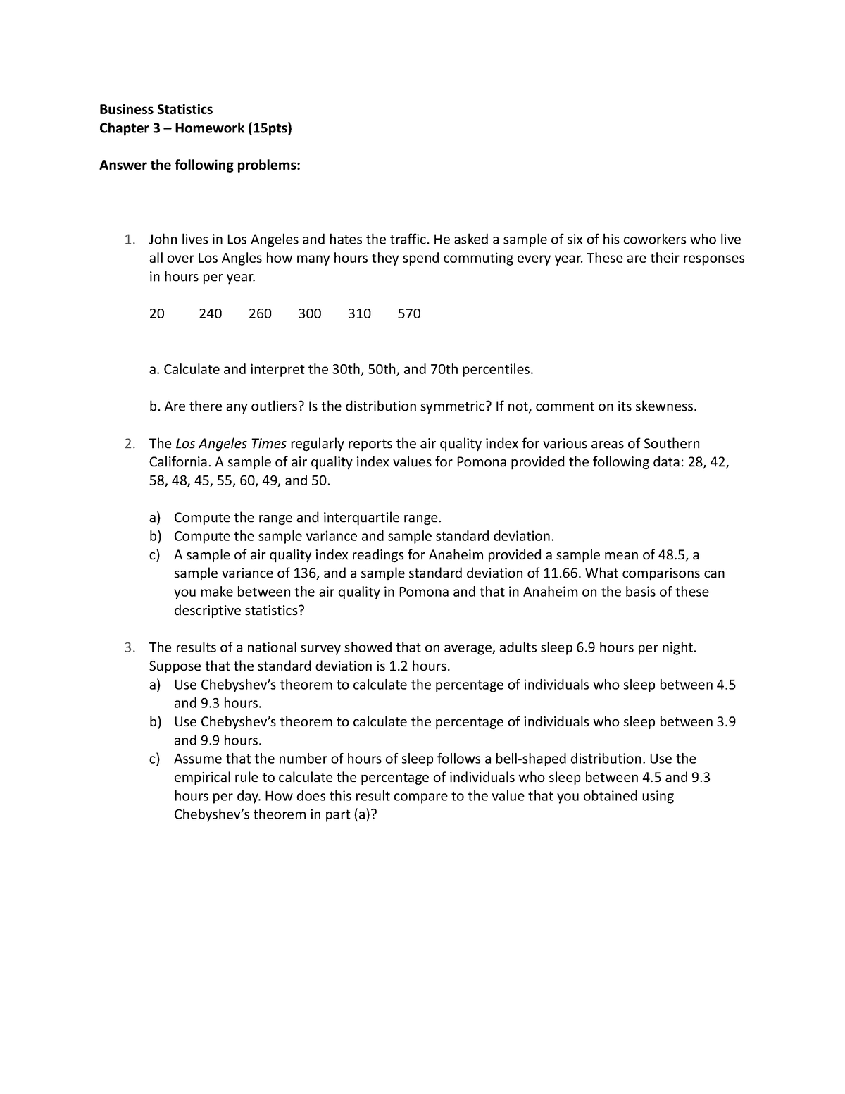 statistics chapter 3 homework answers