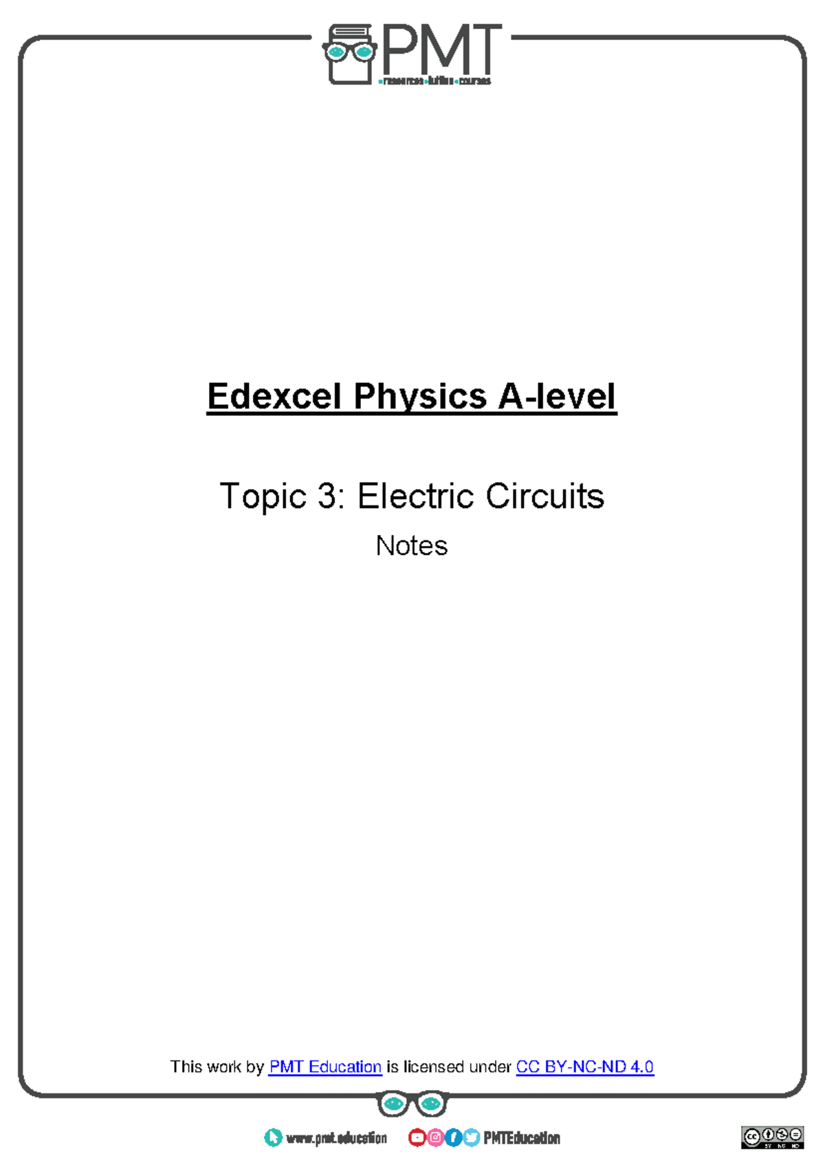 Notes - Topic 3 Electric circuits - Edexcel Physics A-level - bit/pmt ...