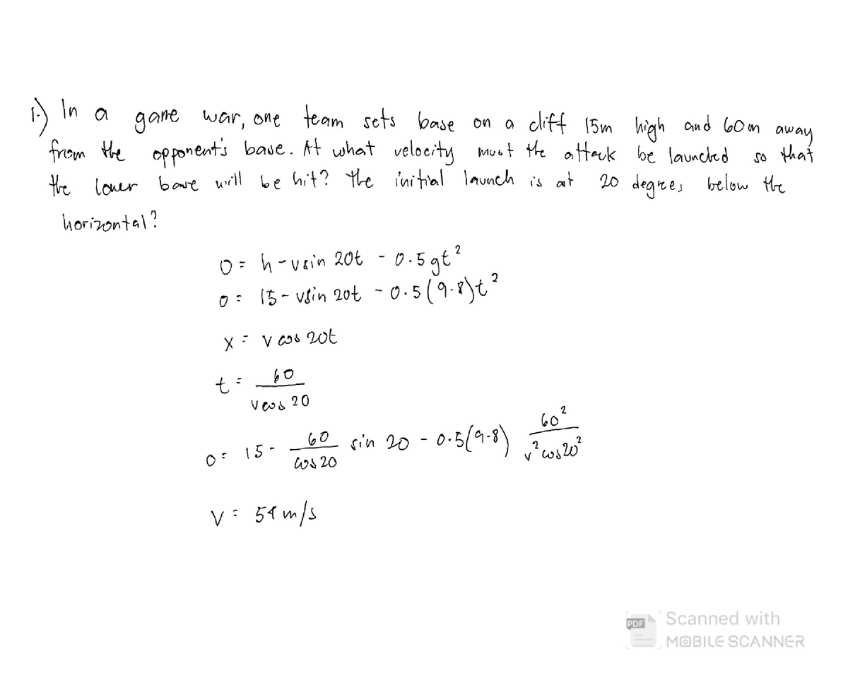 Kinematics UNIT 2 Motion IN TWO Dimensions - BS Geodetic Engineering ...