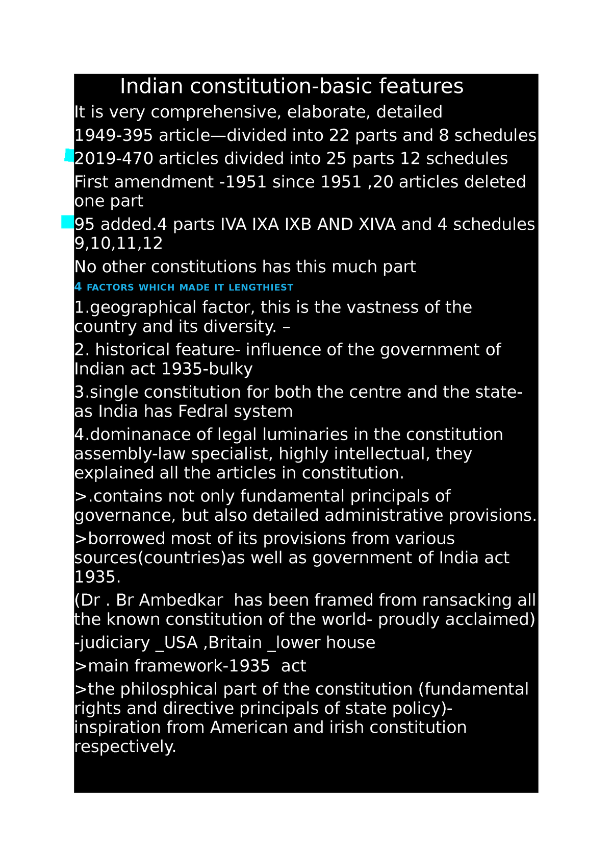 Indian Constitution Indian Constitution Basic Features It Is Very 