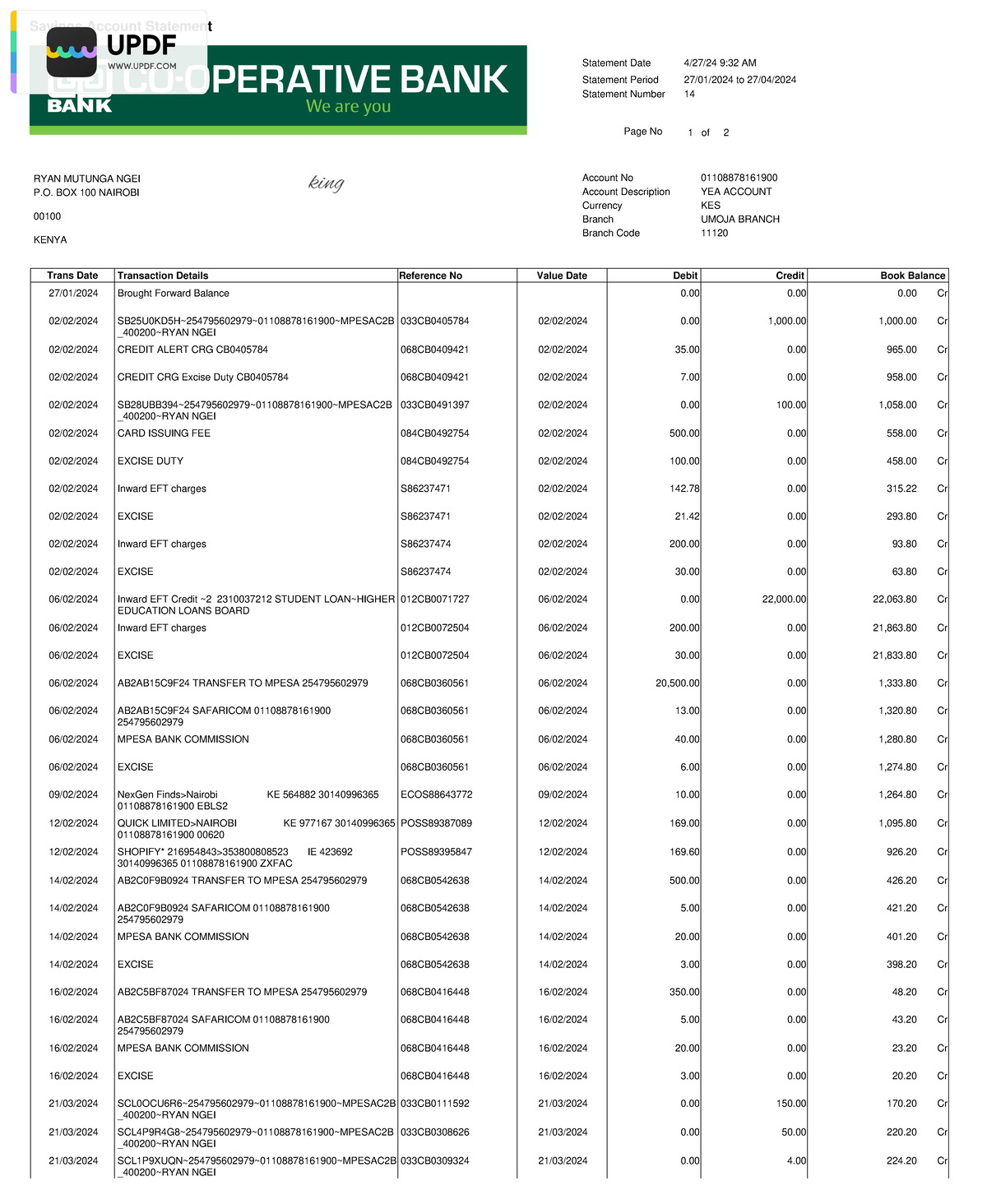 728321964-Cooperative-Bank-statement signed - 1 of 4/27/24 9:32 AM 27 ...