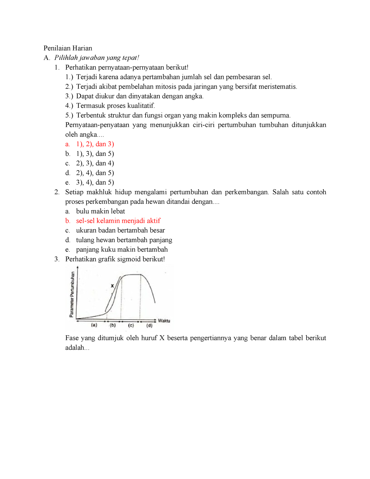 Tugas-soal-biologi - Catatan Kuliah Soal Biologi - Penilaian Harian A ...