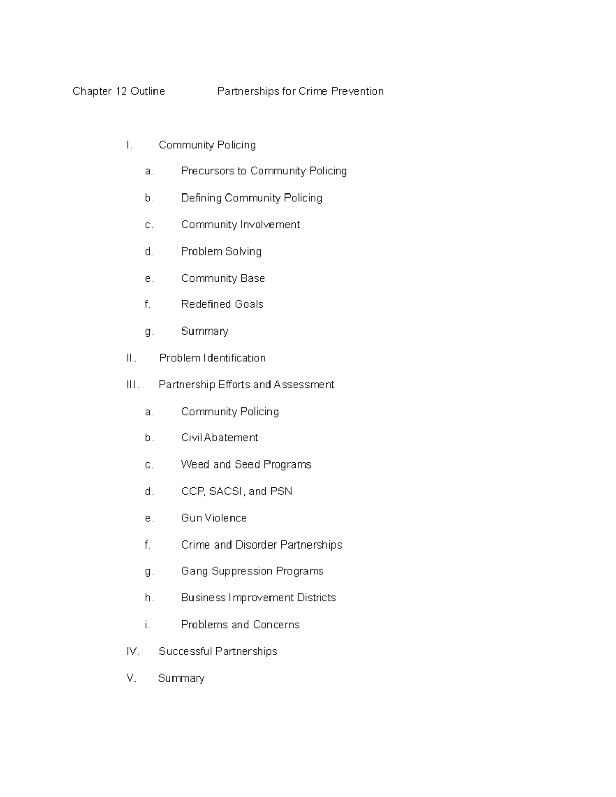 Chapter 12 Partnerships for Crime Prevention - CJE 4444 - FAU - Studocu
