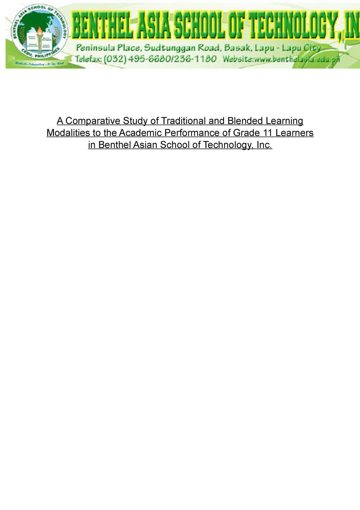 research title about learning modalities