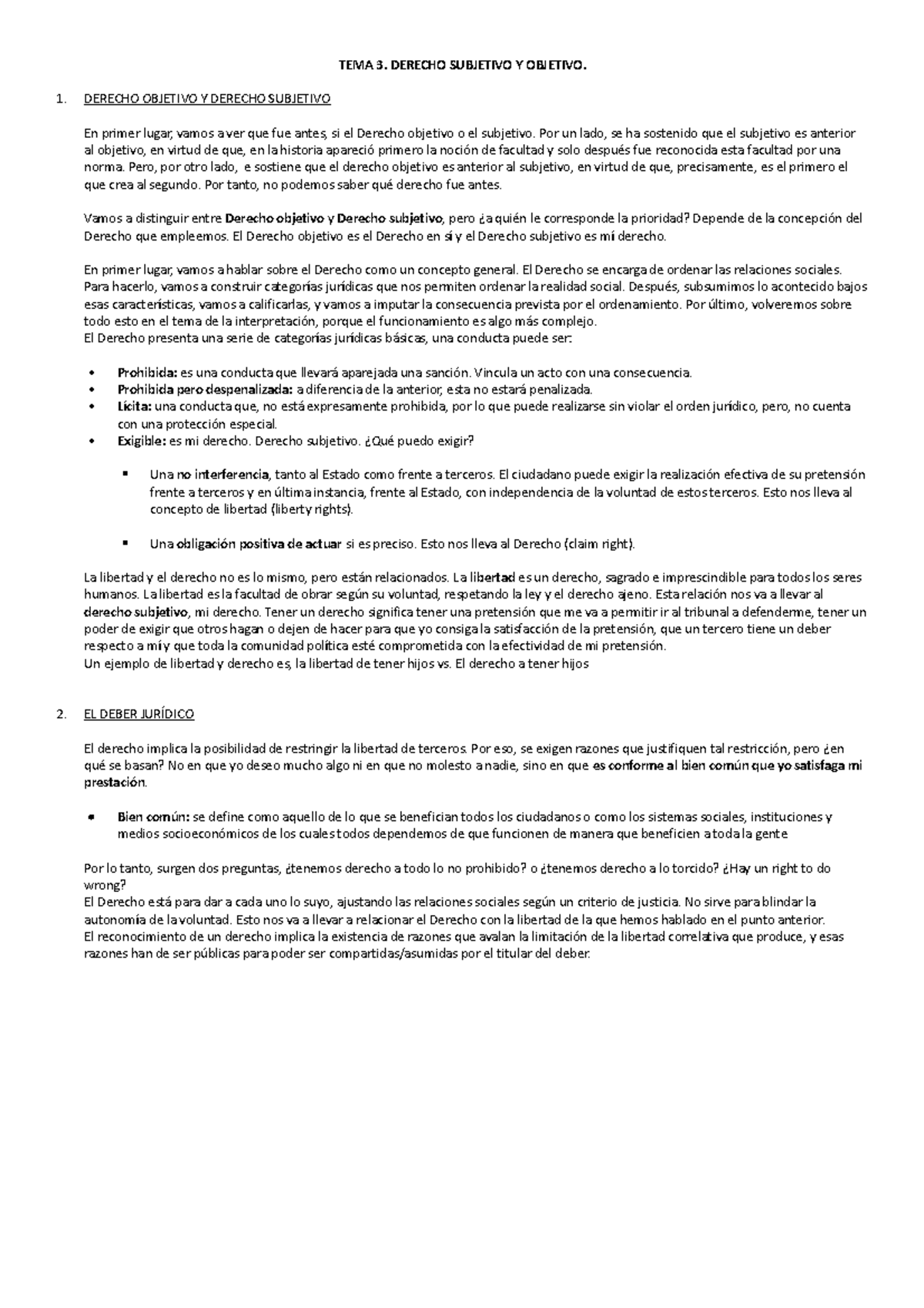 TEMA 3. Derecho Objetivo Y Subjetivo - TEMA 3. DERECHO SUBJETIVO Y ...