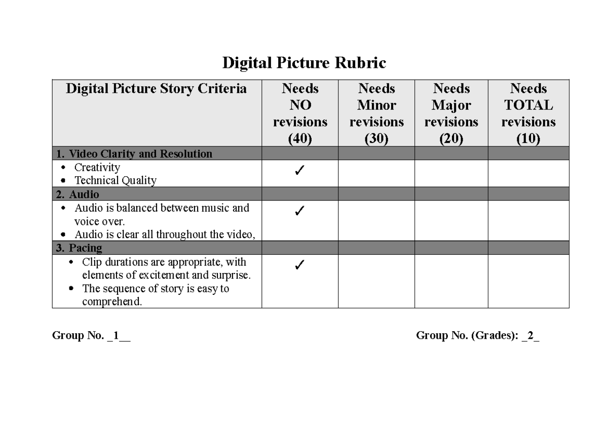 Digital-Picture-Rubric - Digital Picture Rubric Digital Picture Story ...