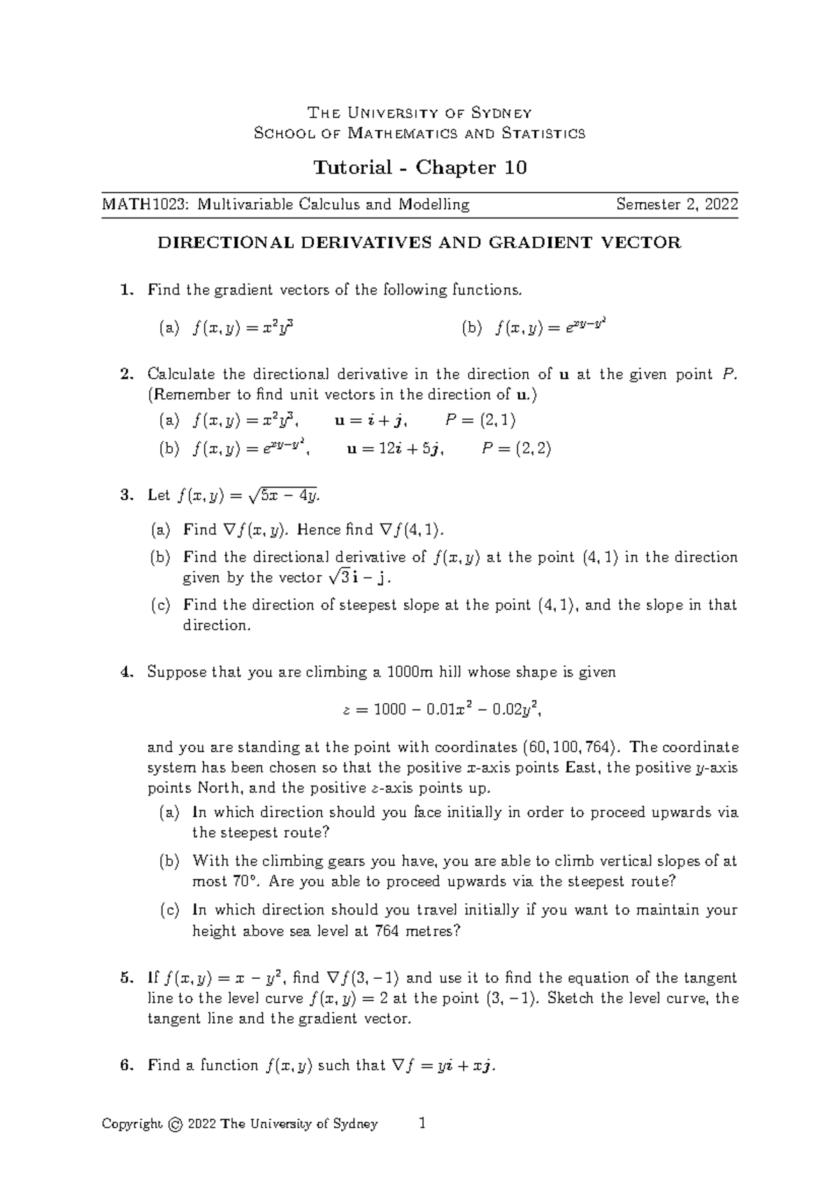 Tutorial Chapter 10 - The University of Sydney School of Mathematics ...