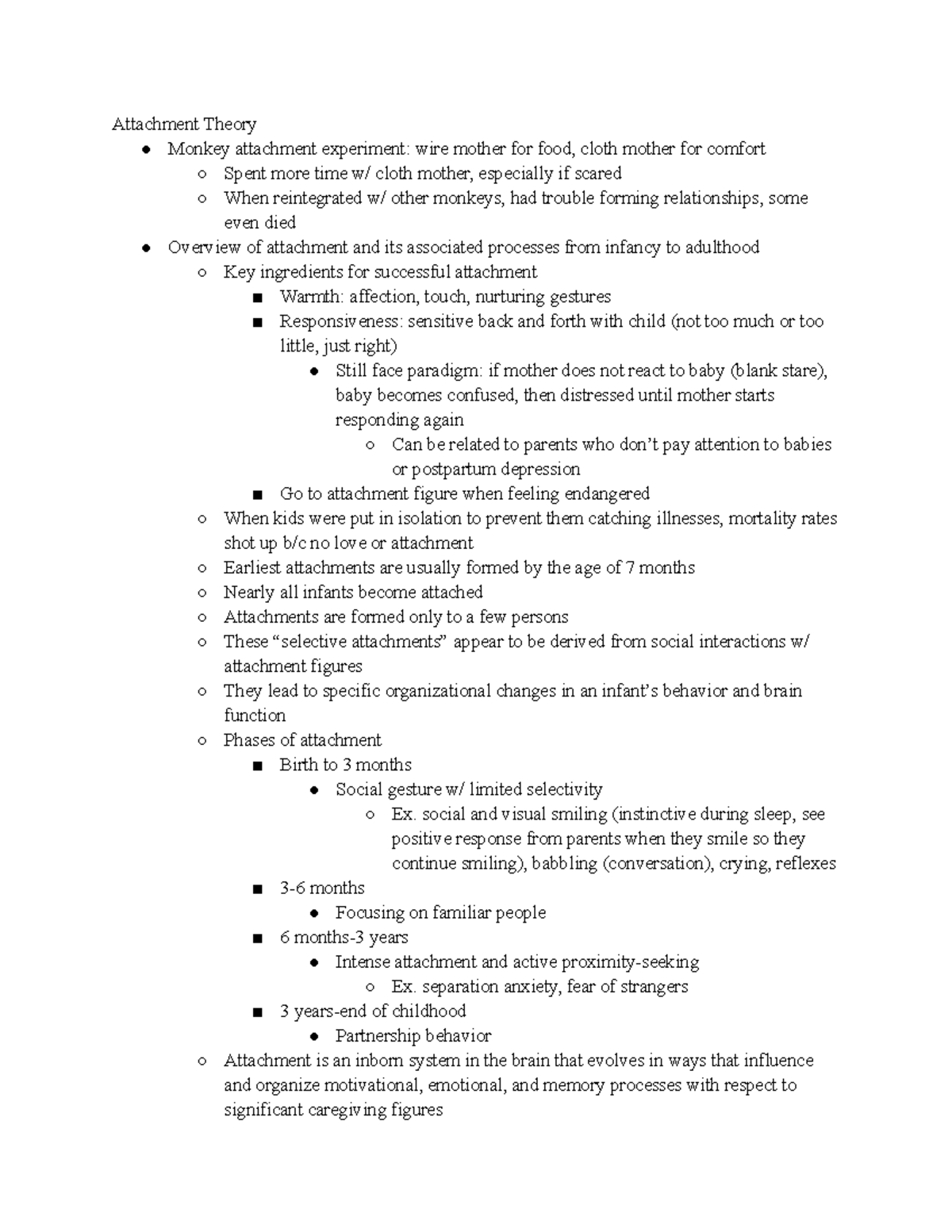 Lecture 3 Attachment Theory Monkey attachment experiment wire mother