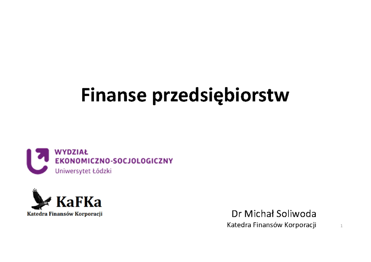 Finanse Przedsiębiorstw Testy Z Odpowiedziami