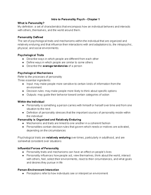 Psych of Personality Part 2 - Can give insights into personality that ...