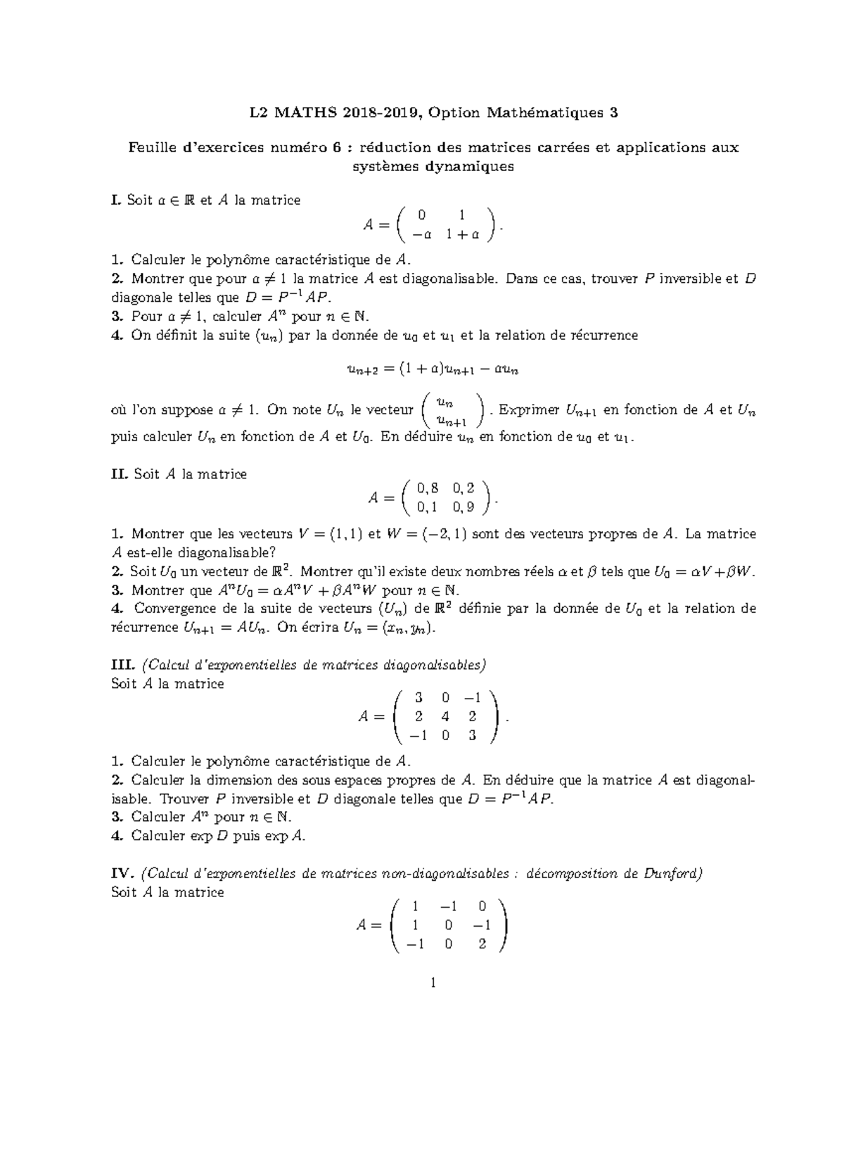 Feuille De TD6 Option Maths 3 - L2 MATHS 2018-2019, Option Math ...