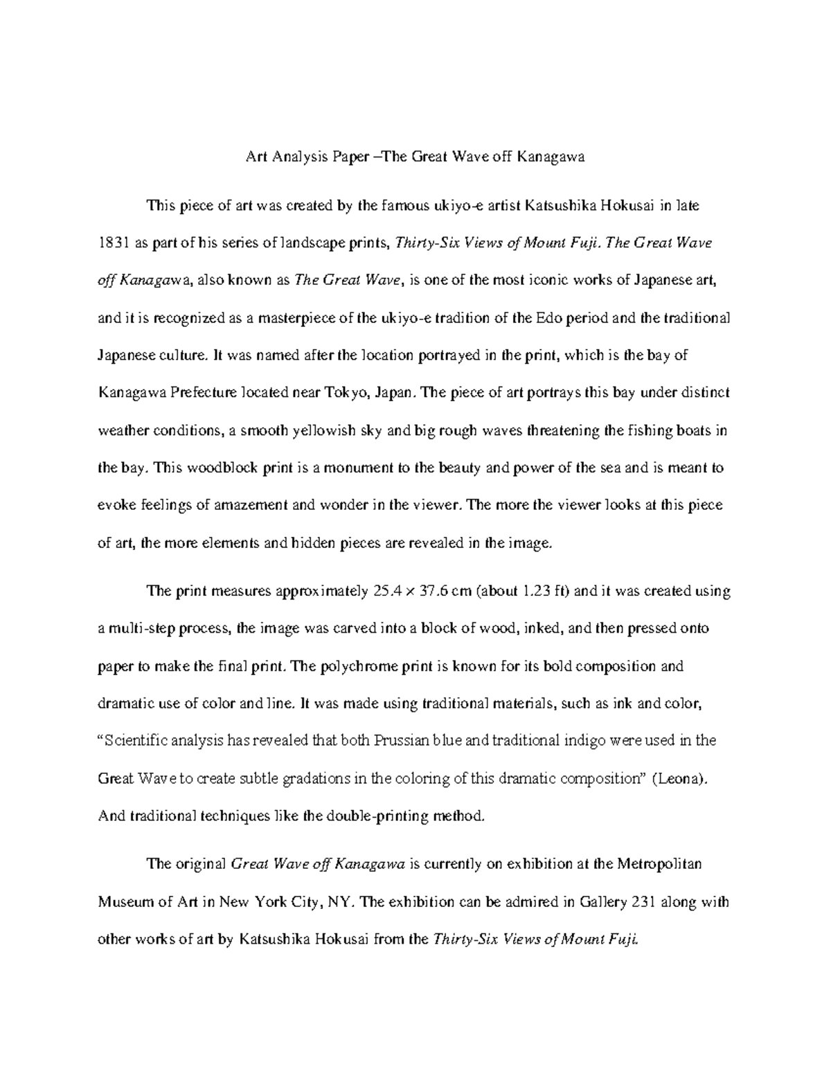 the great wave essay