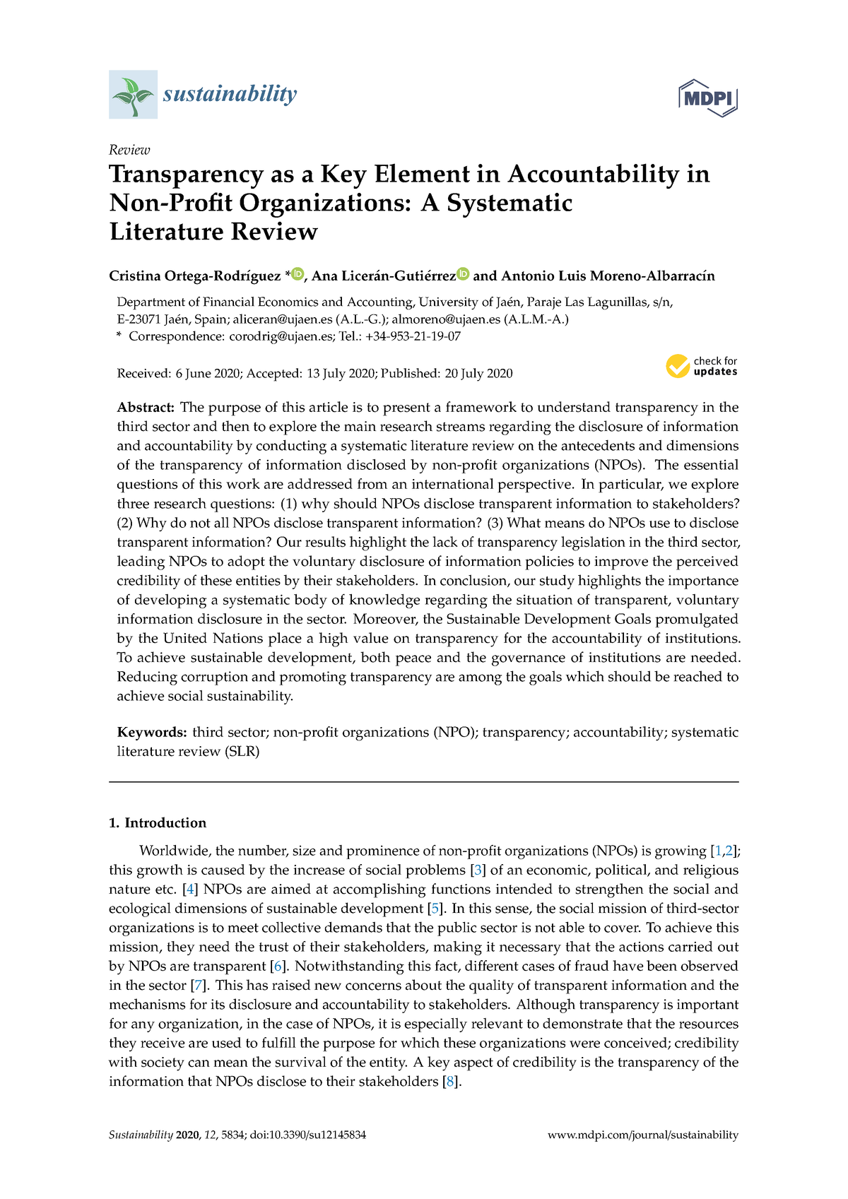 Sustainability 12 05834 V2 - Sustainability Review Transparency As A ...