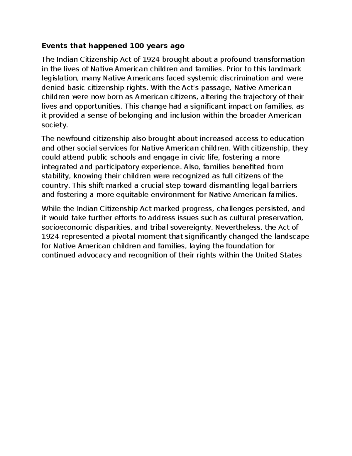 Events 100 years ago cheat sheet Events that happened 100 years ago