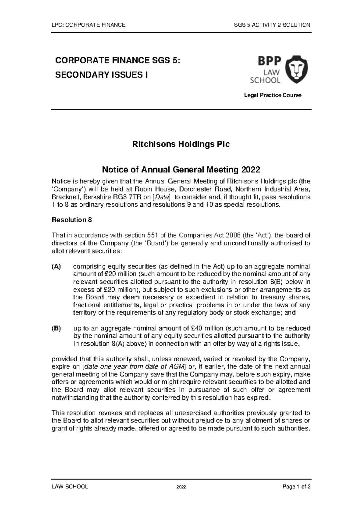 CF+SGS+5+Activity+2+Solution+(2022) - LPC: CORPORATE FINANCE SGS 5 ...