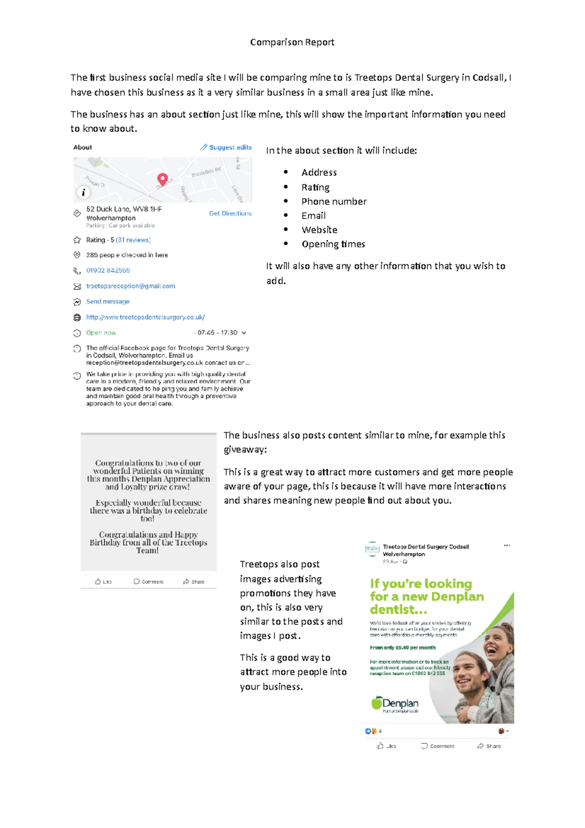 Comparison report - Comparison Report The first business social media ...