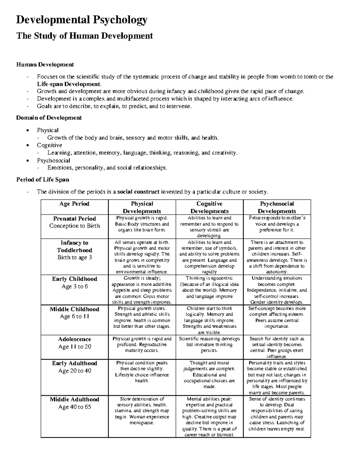 Developmental Psychology - Growth and development are more obvious ...