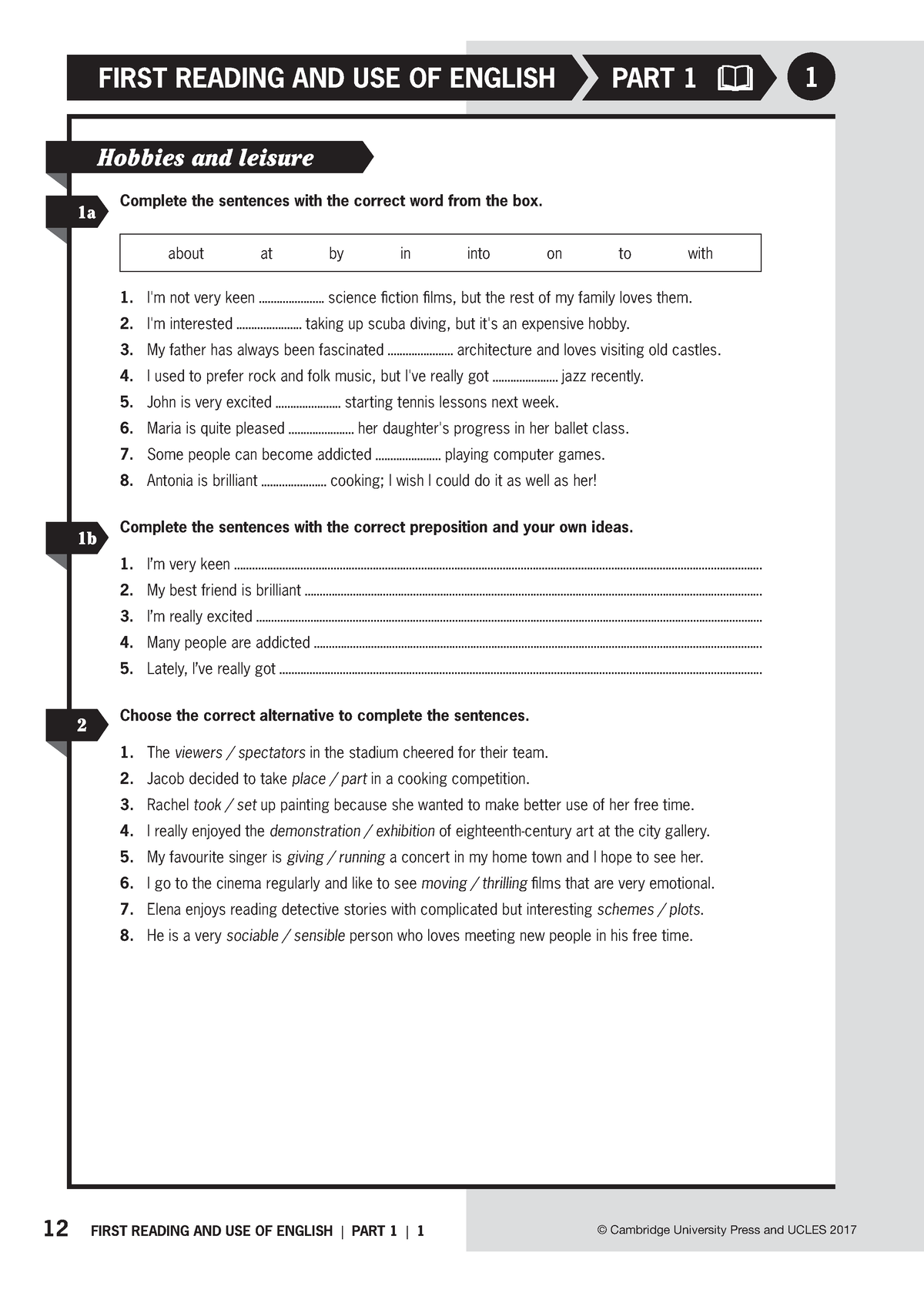 FCE Booster Reading Part 1 2 3 - 12 FIRST READING AND USE OF ENGLISH ...