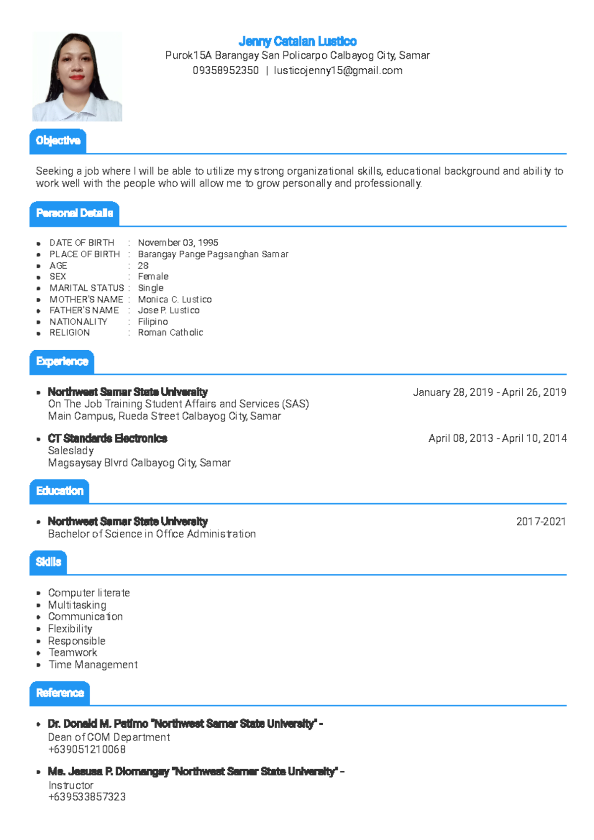 CV Jenny Lustico - N/A - January 28, 2019 - April 26, 2019 April 08 ...