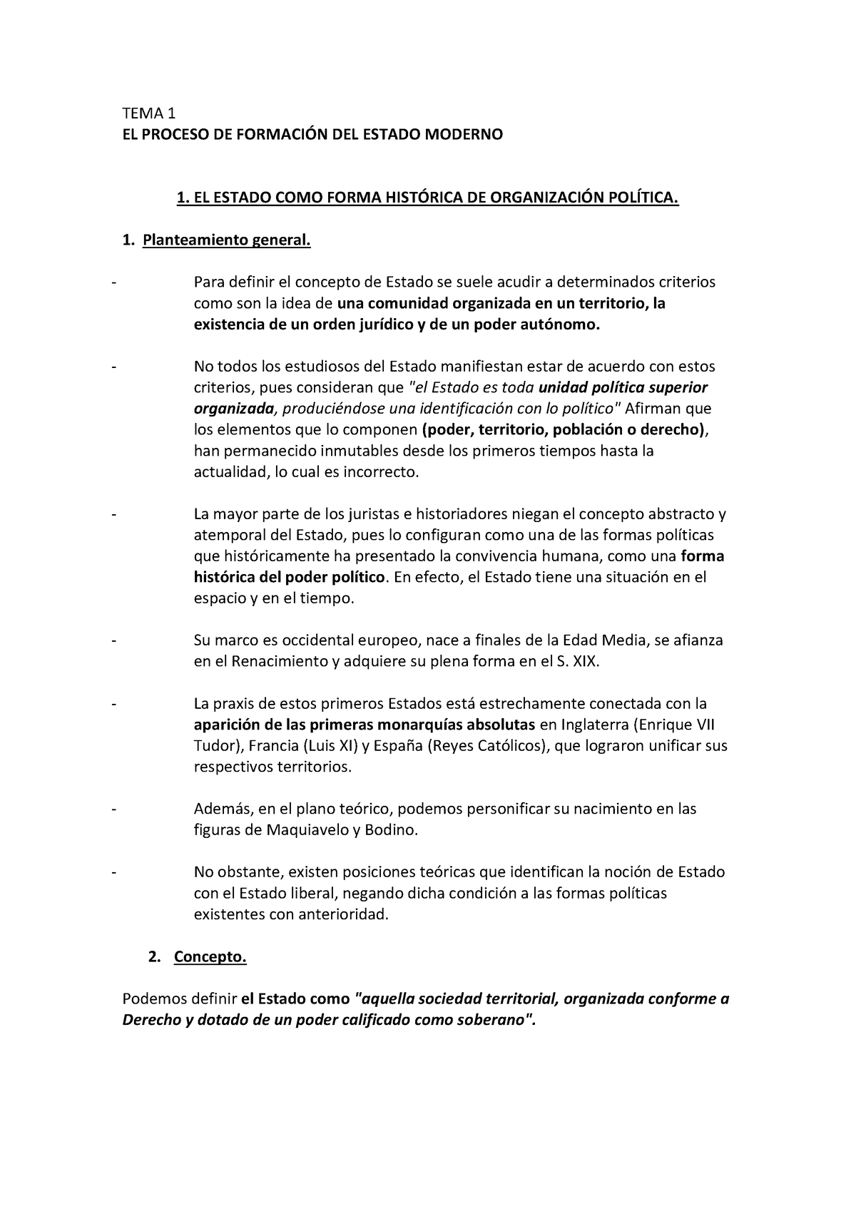 TEMA 1 - Tema 1 Completo - TEMA 1 EL PROCESO DE FORMACI”N DEL ESTADO ...