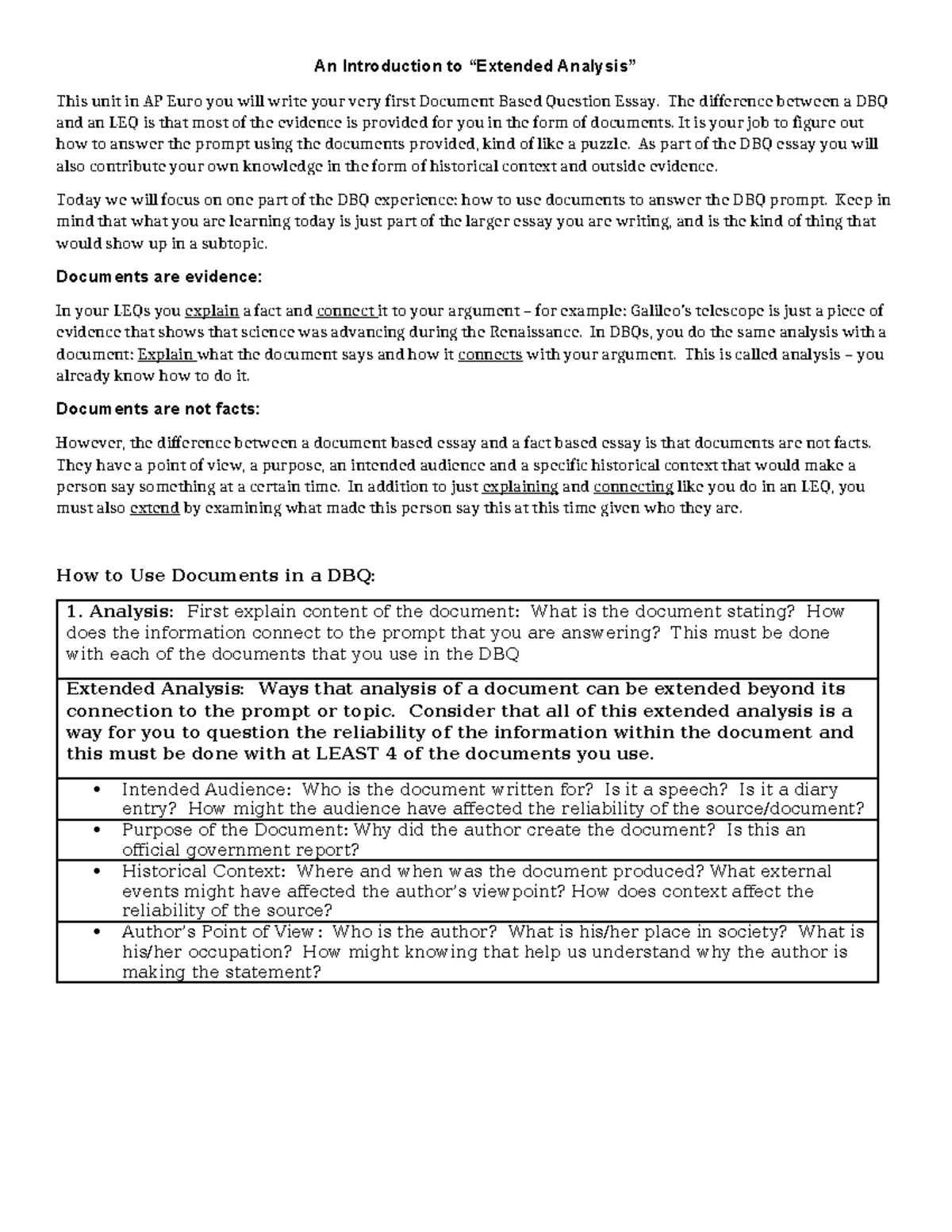 Introduction to Extended Analysis - An Introduction to “Extended ...