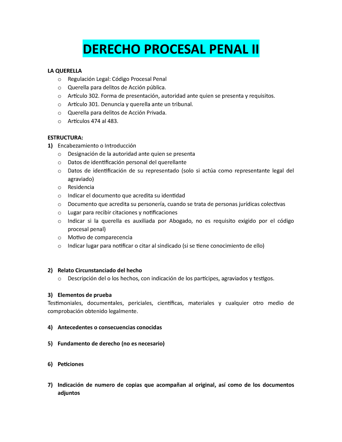 Apuntes Derecho Procesal Penal II - DERECHO PROCESAL PENAL II LA ...