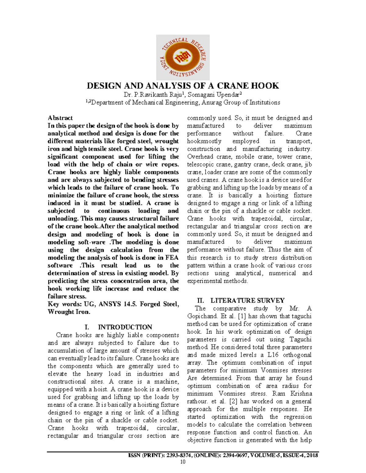 design-and-analysis-of-a-crane-hook-issn-print-2393-8374-online