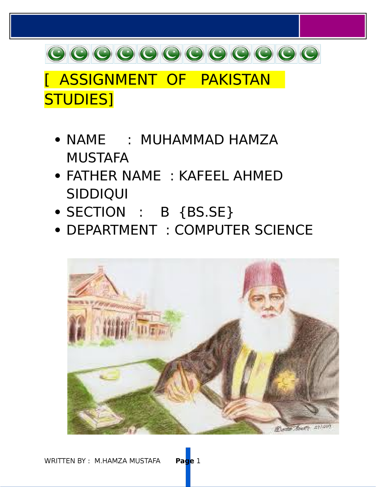 pakistan studies assignment pdf