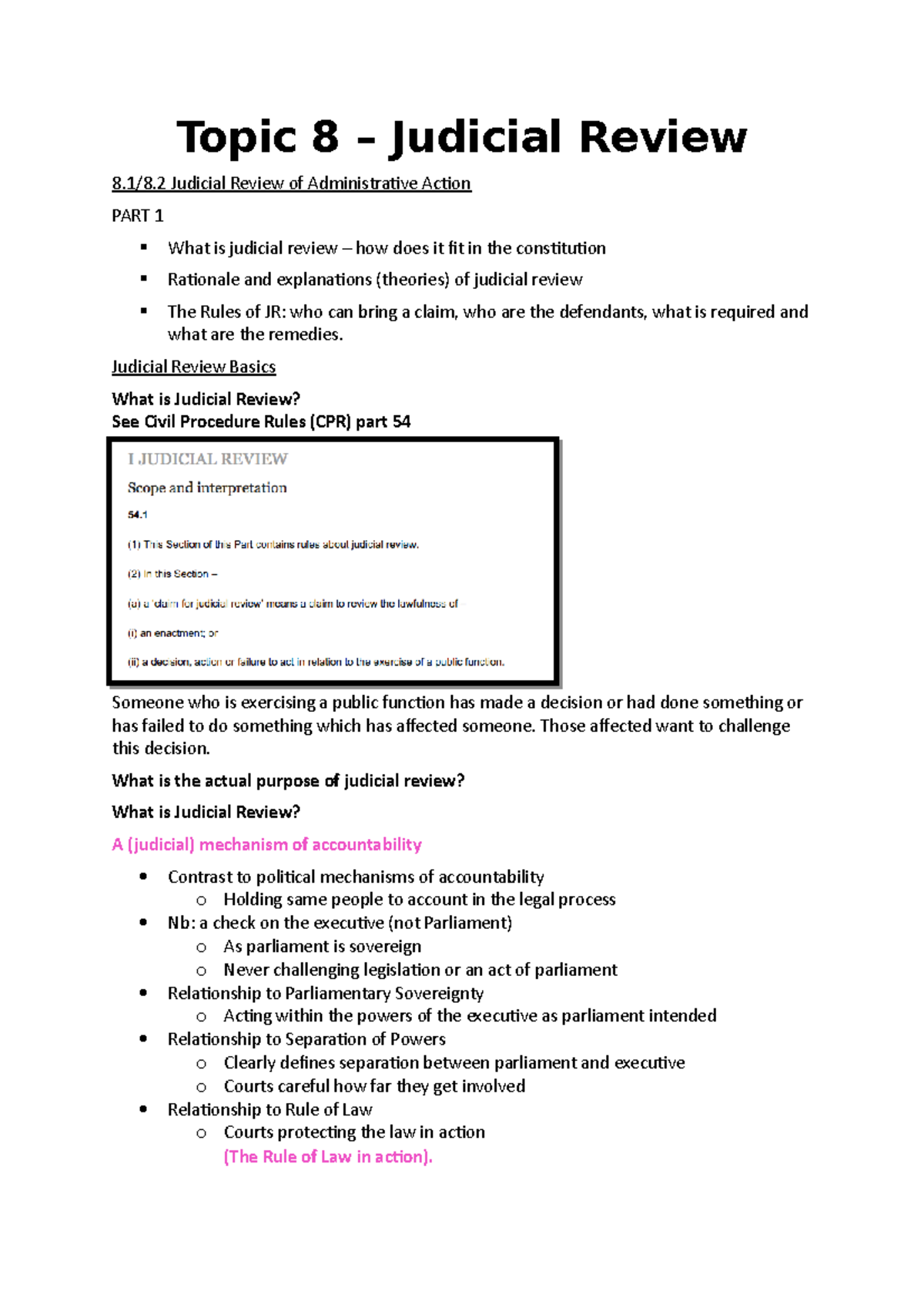 Topic 8 Judicial review Topic 8 Judicial Review 8.1/8 Judicial