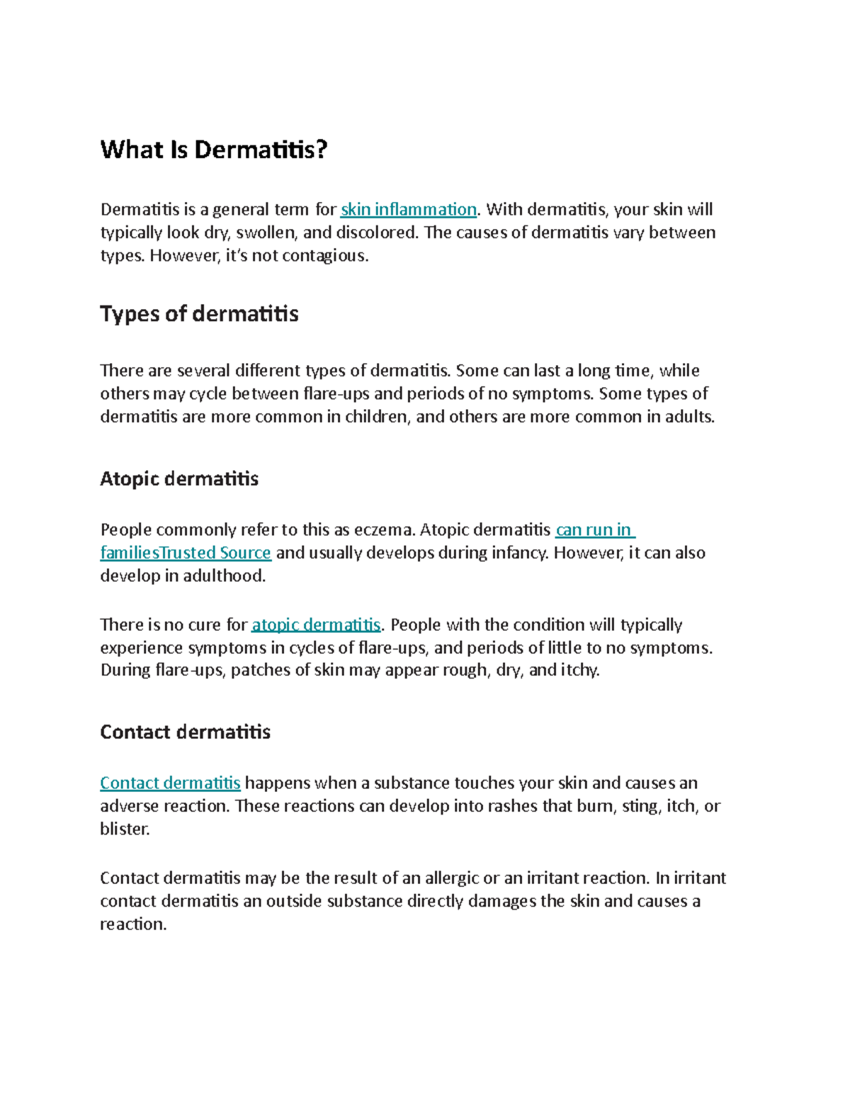 What Is Dermatitis - It is a lecture note - What Is Dermatitis ...