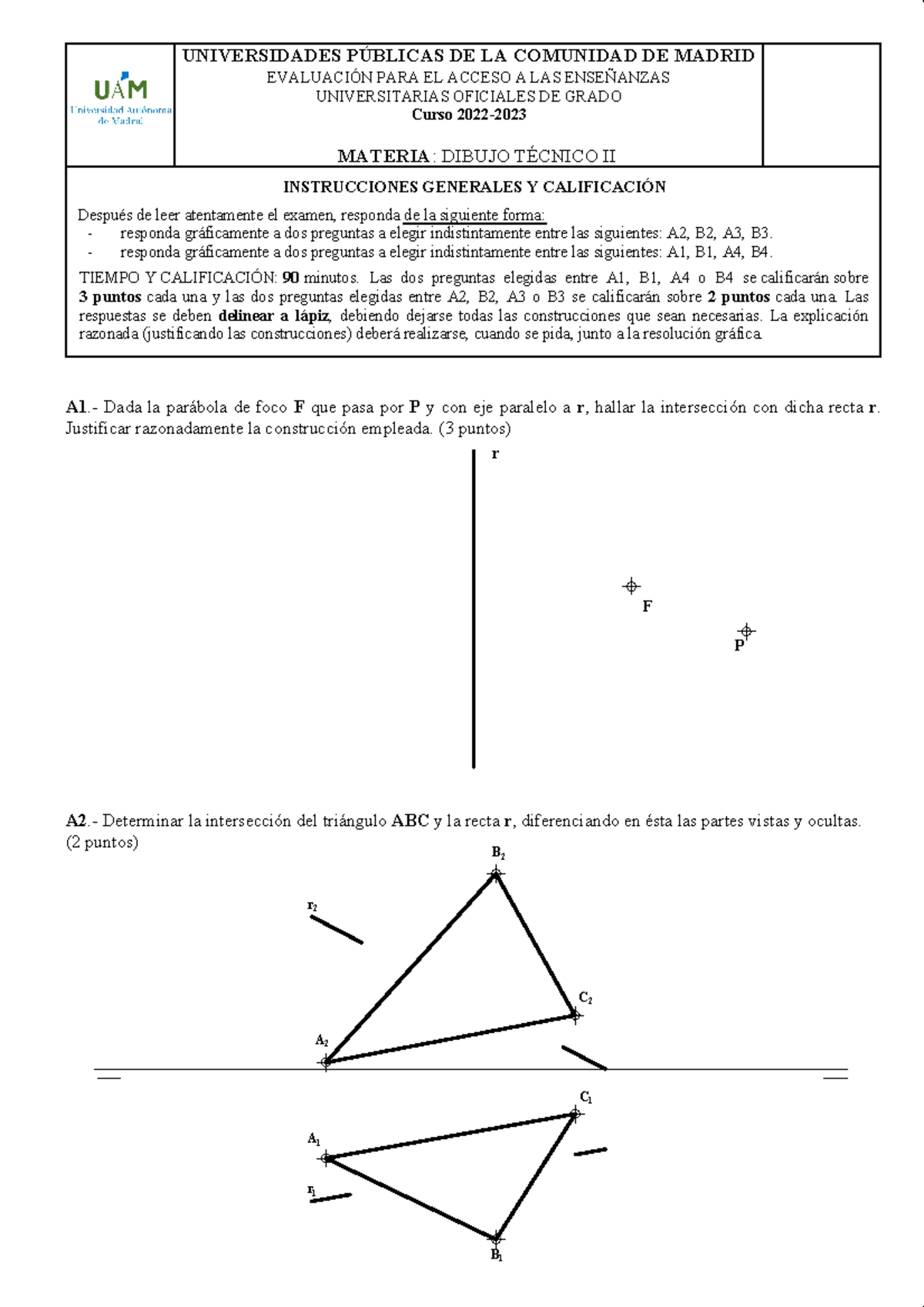 Ordinaria 2023 - EBAU EXAMEN - INSTRUCCIONES GENERALES Y CALIFICACIÓN ...