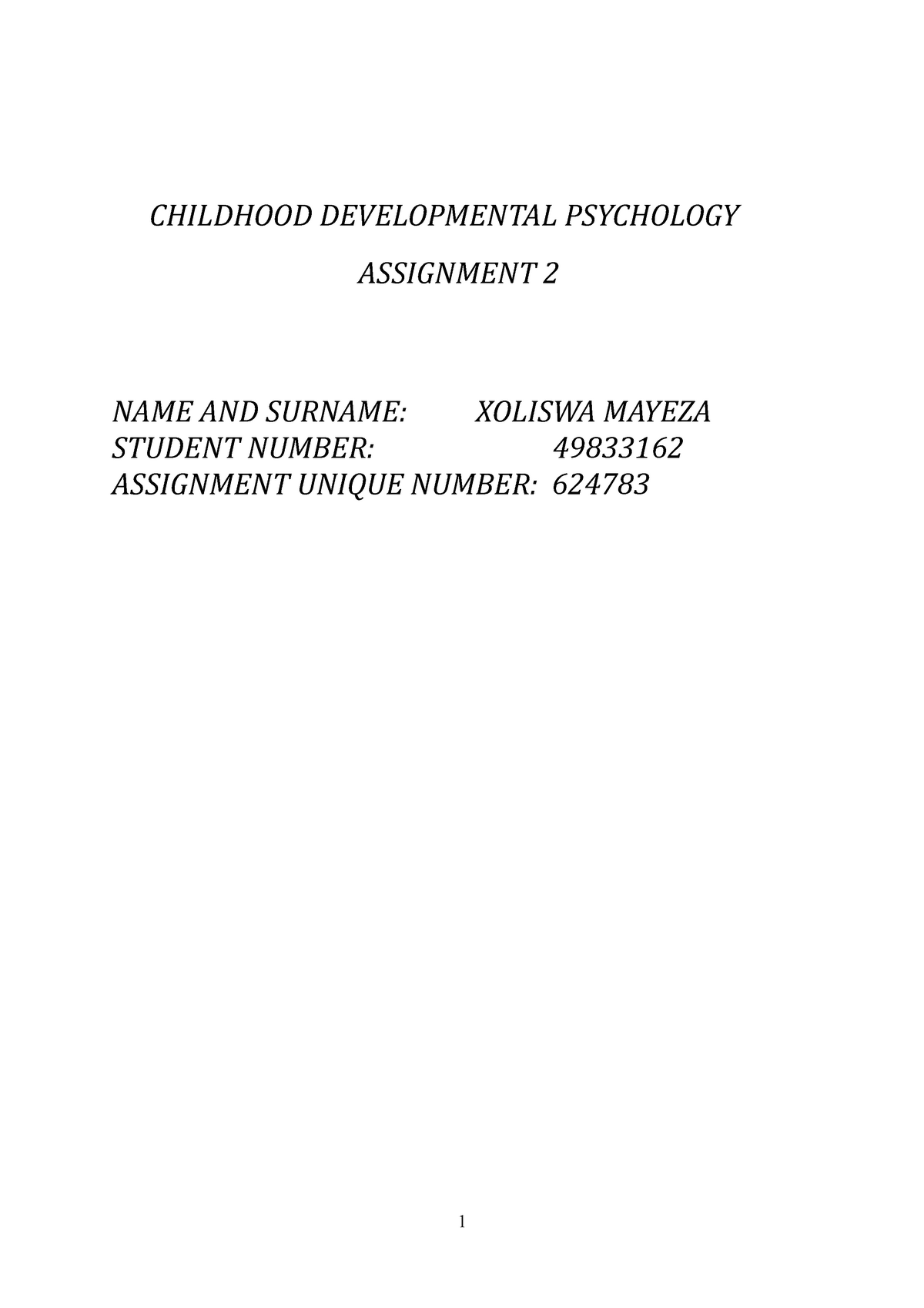 pyc4805 assignment 2 child development 2021