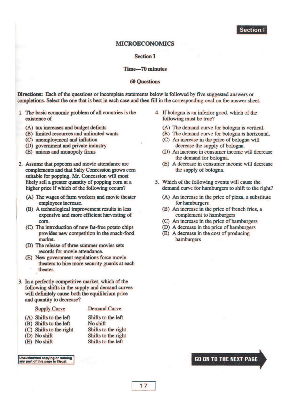 2000 AP Micro - AP Test - Basic Microeconomics - Studocu