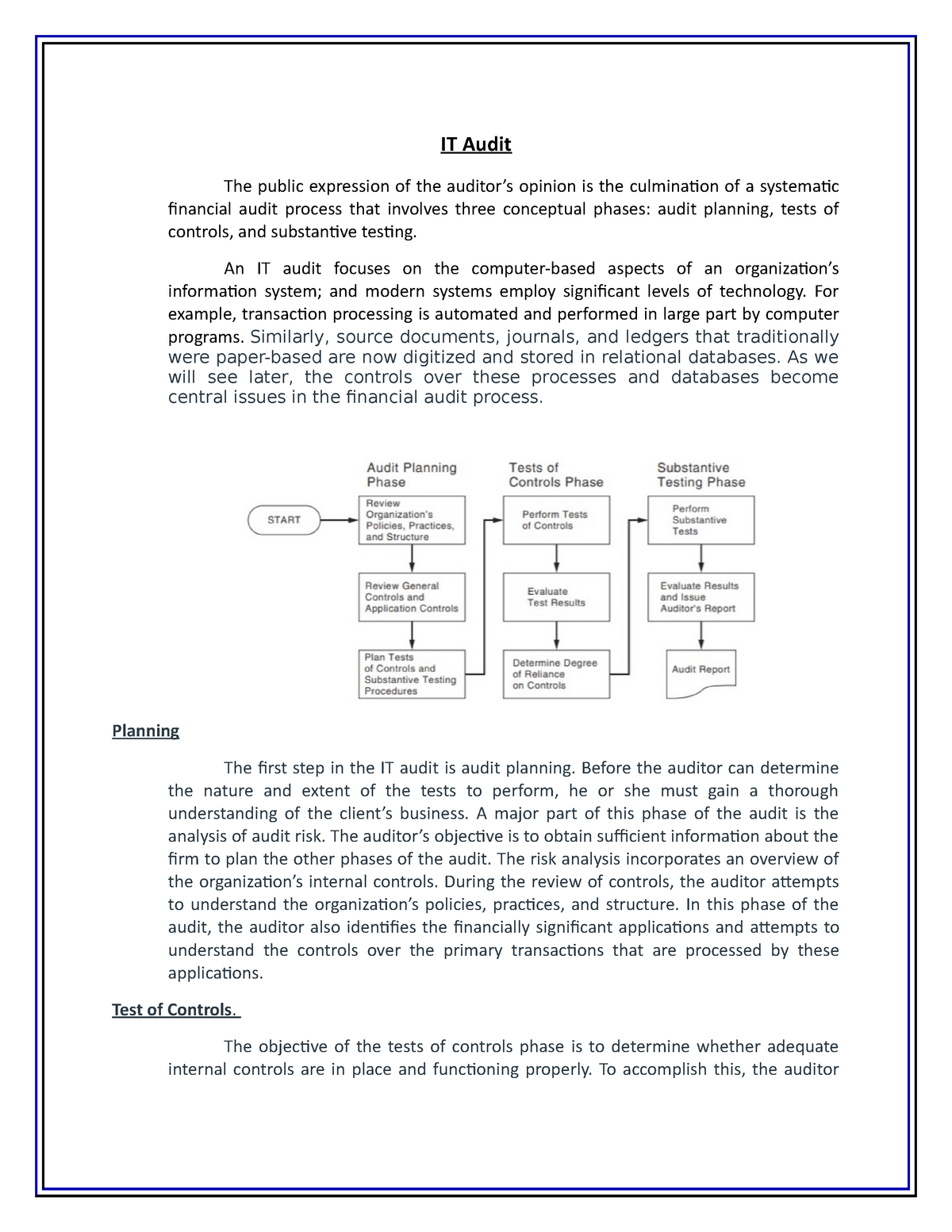 it audit thesis