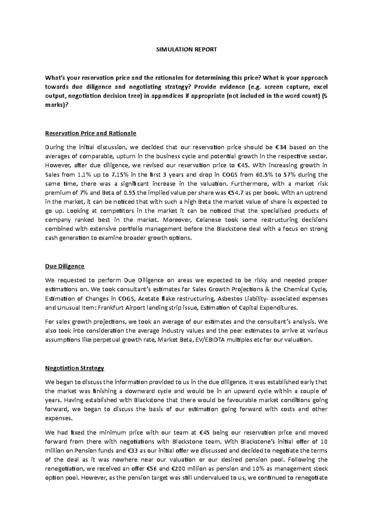 Report final simulation - SIMULATION REPORT What’s your reservation ...