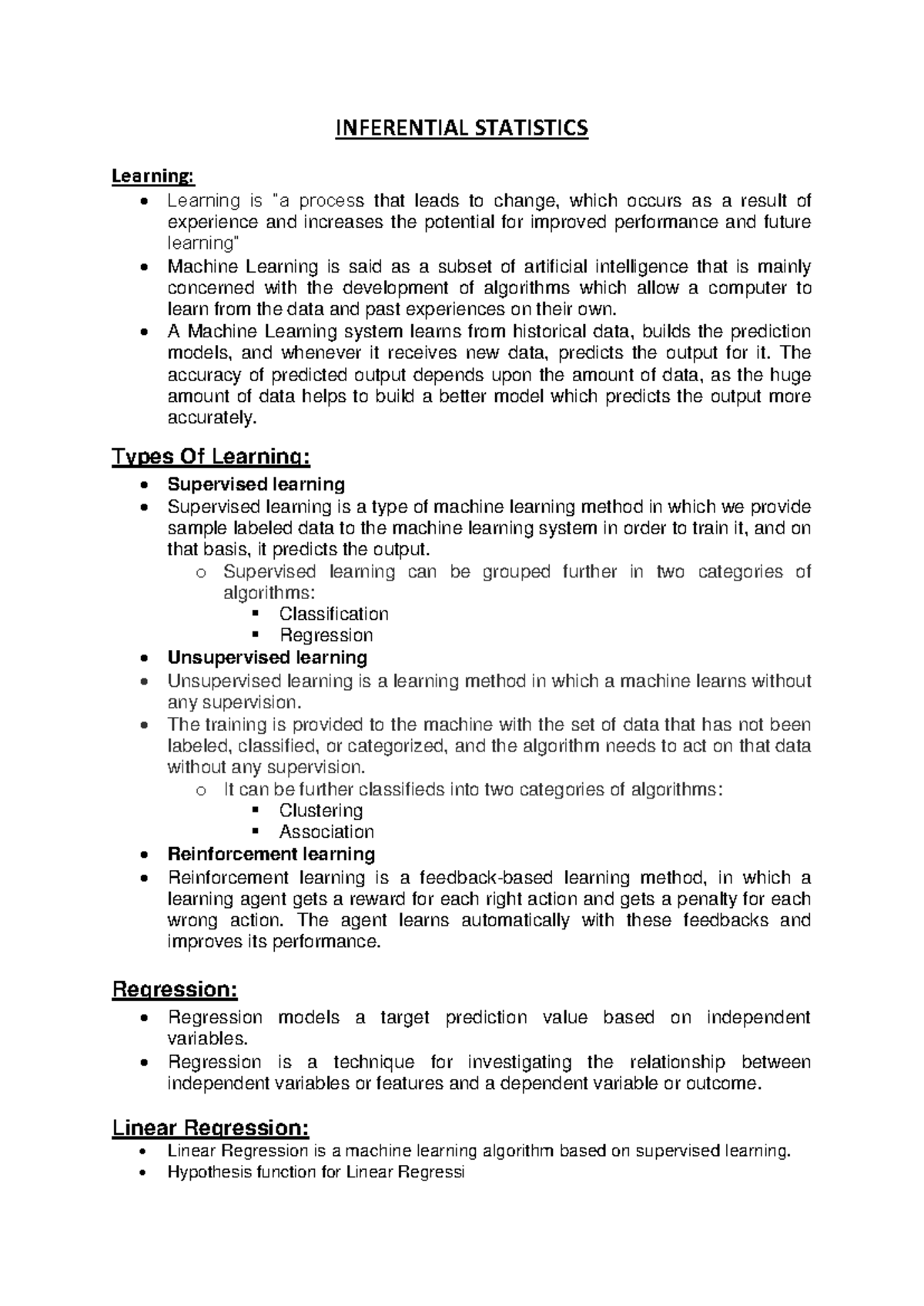 Unit4 - it is best content - INFERENTIAL STATISTICS Learning: Learning ...