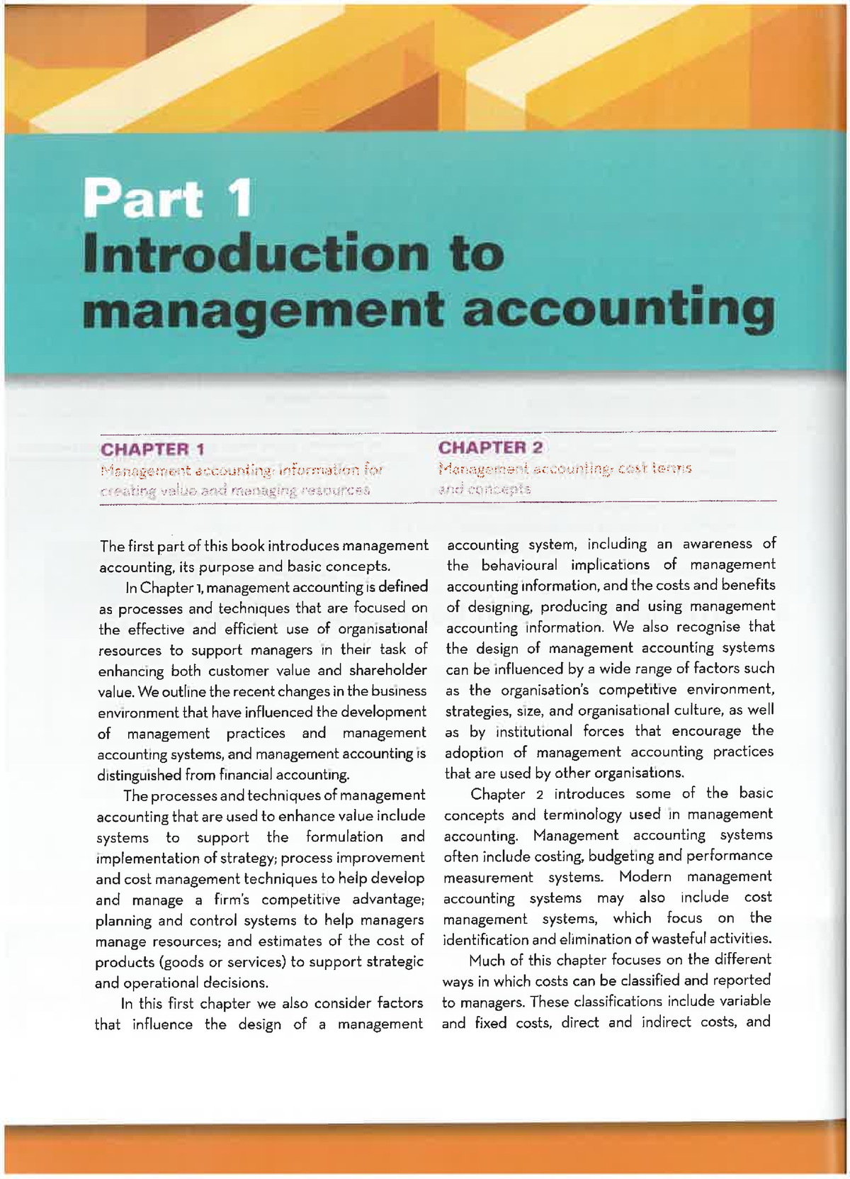 introduction for management accounting essay