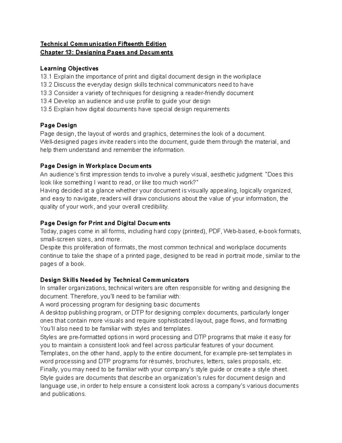 Technical Communication Chpt 13 - Technical Communication Fifteenth 