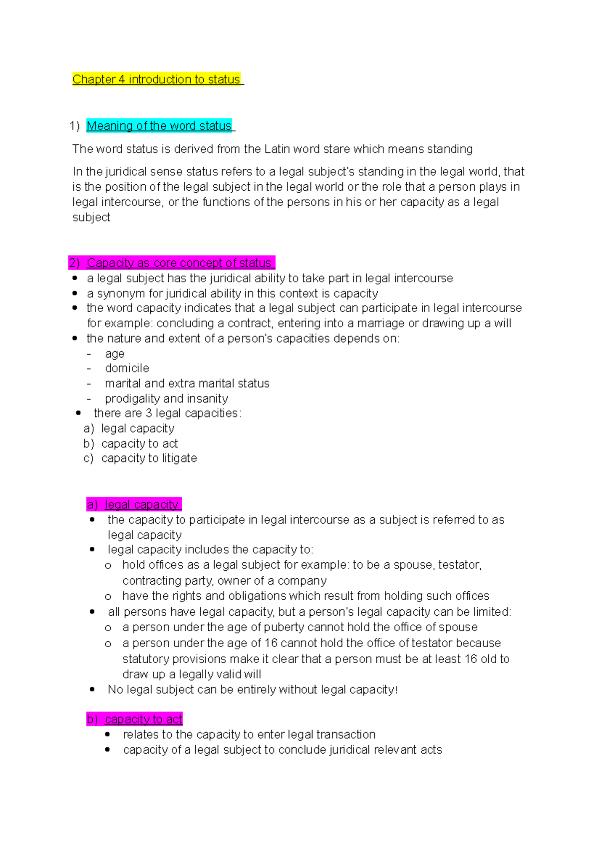 Chapter 4 Chapter 4 introduction to status Meaning of the word status