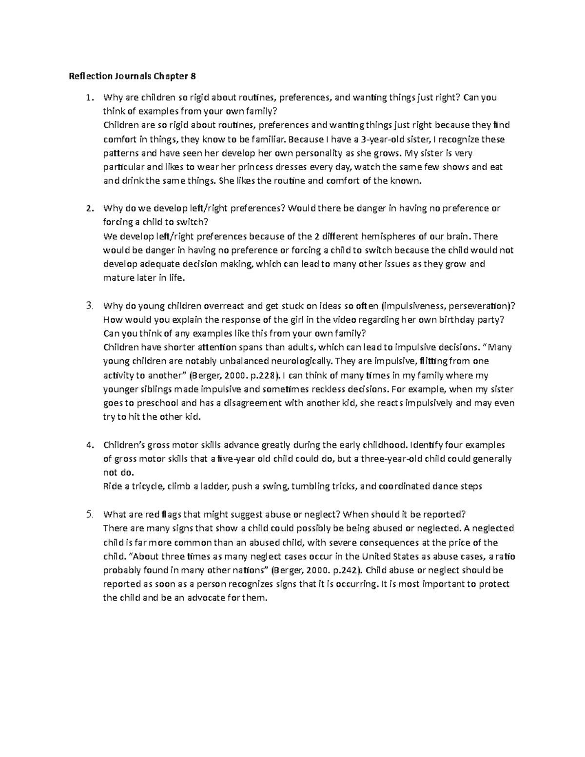 Ch 8 reflective journal - Reflection Journals Chapter 8 Why are ...